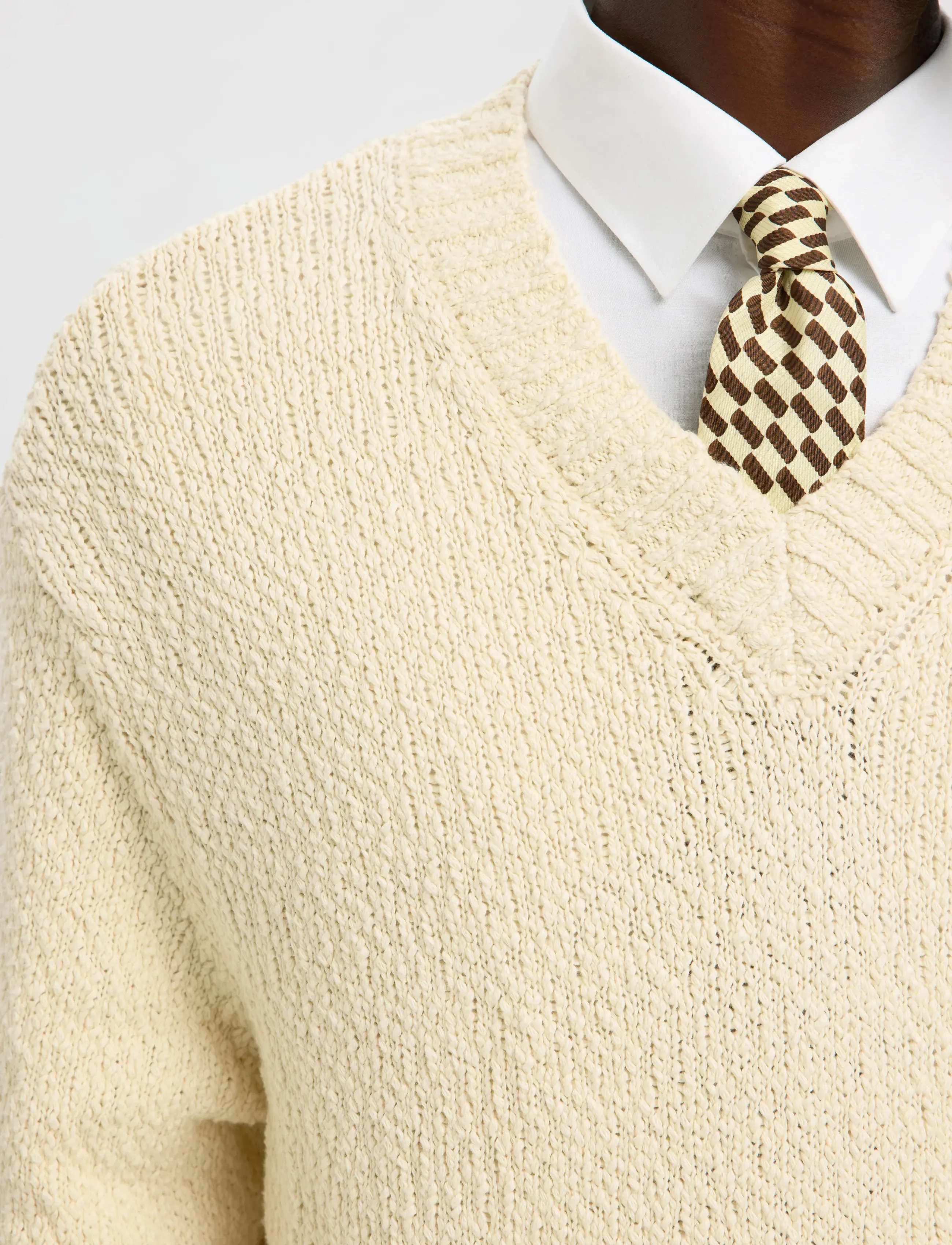 Selected - SLHANGUS LS KNIT RELAXED V-NECK - v-kaelusega kudumid - angora - 4