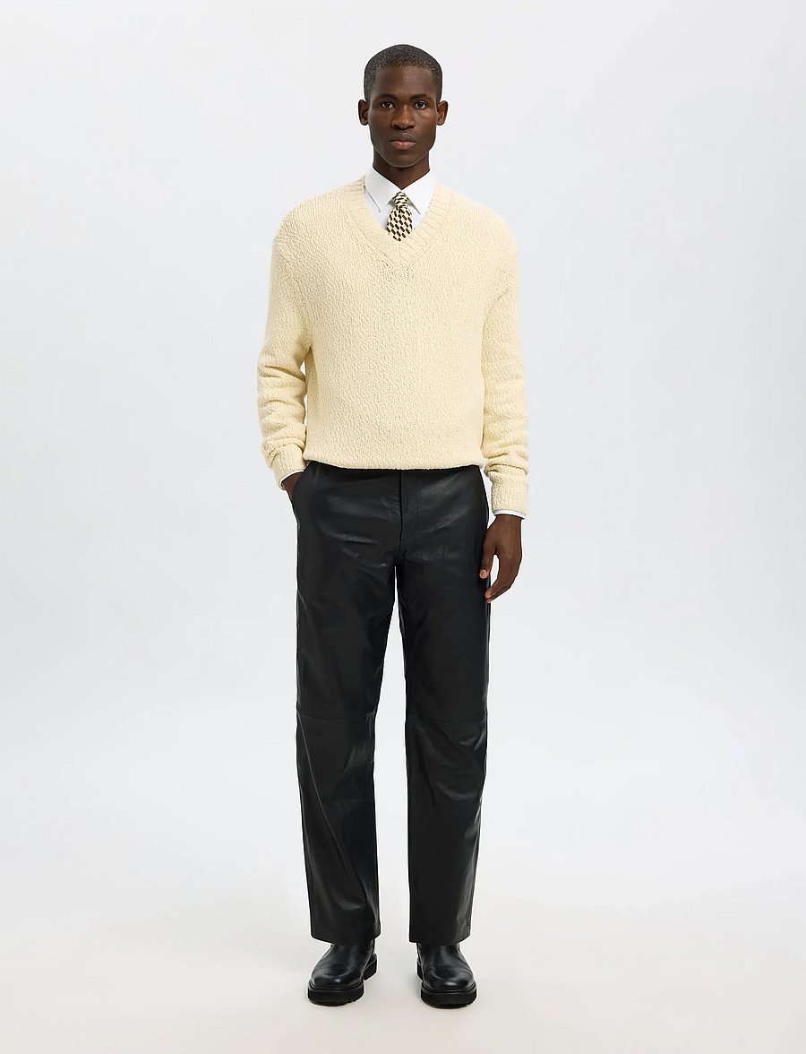 Selected - SLHANGUS LS KNIT RELAXED V-NECK - v-hals - angora - 5