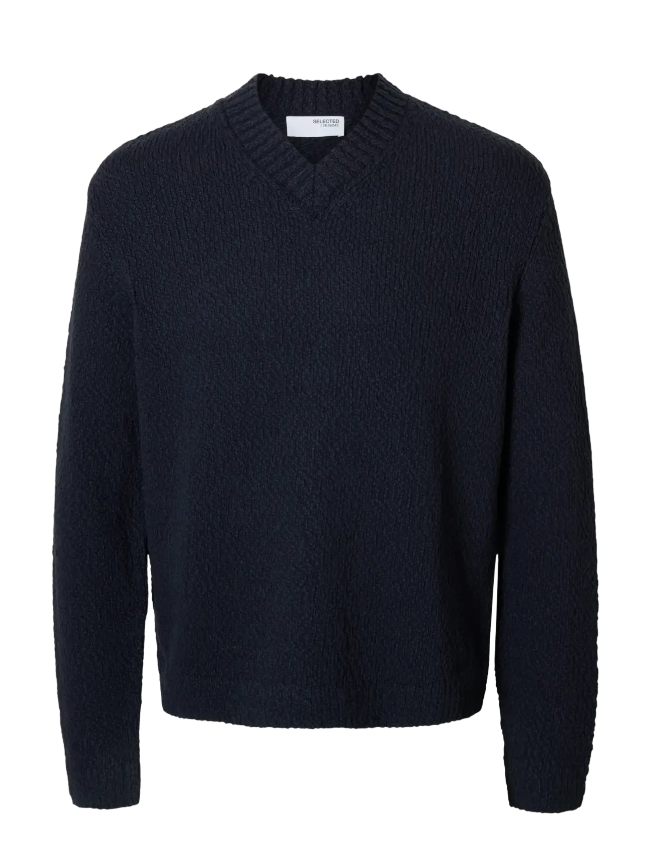 Selected SLHANGUS LS KNIT RELAXED V-NECK - Knitwear - SKY CAPTAIN / navy