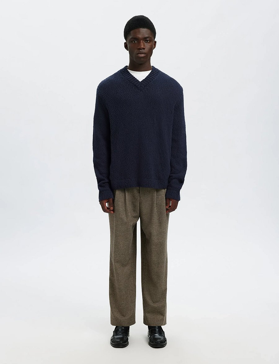 Selected - SLHANGUS LS KNIT RELAXED V-NECK - v-ausschnitt - sky captain - 4