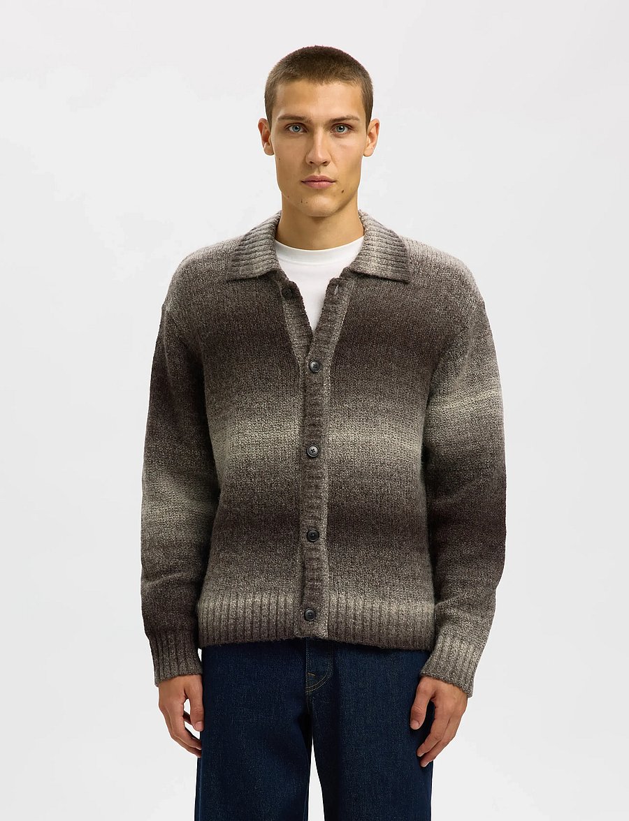 Selected - SLHGAARD LS KNIT RELAXED POLO CARDIGAN - cardigans - delicioso - 0