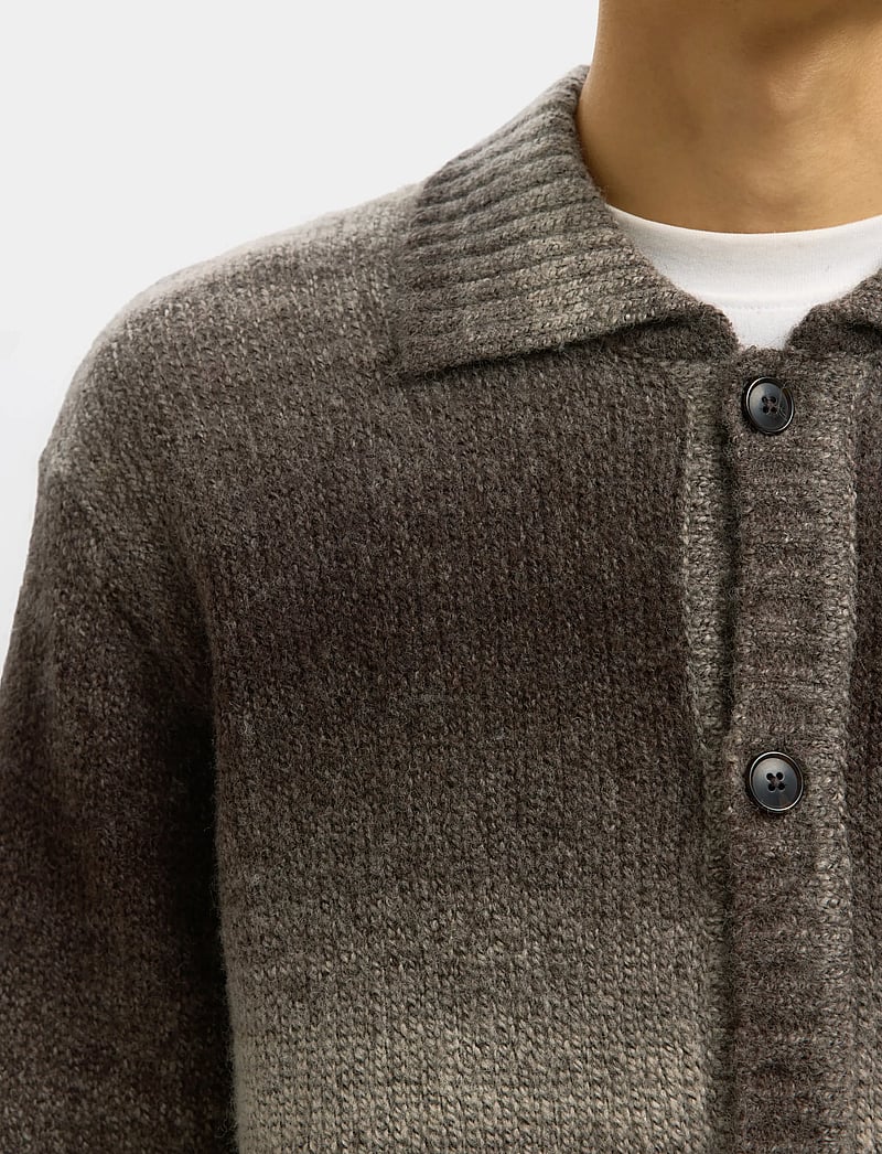 Selected - SLHGAARD LS KNIT RELAXED POLO CARDIGAN - koftor - delicioso - 4