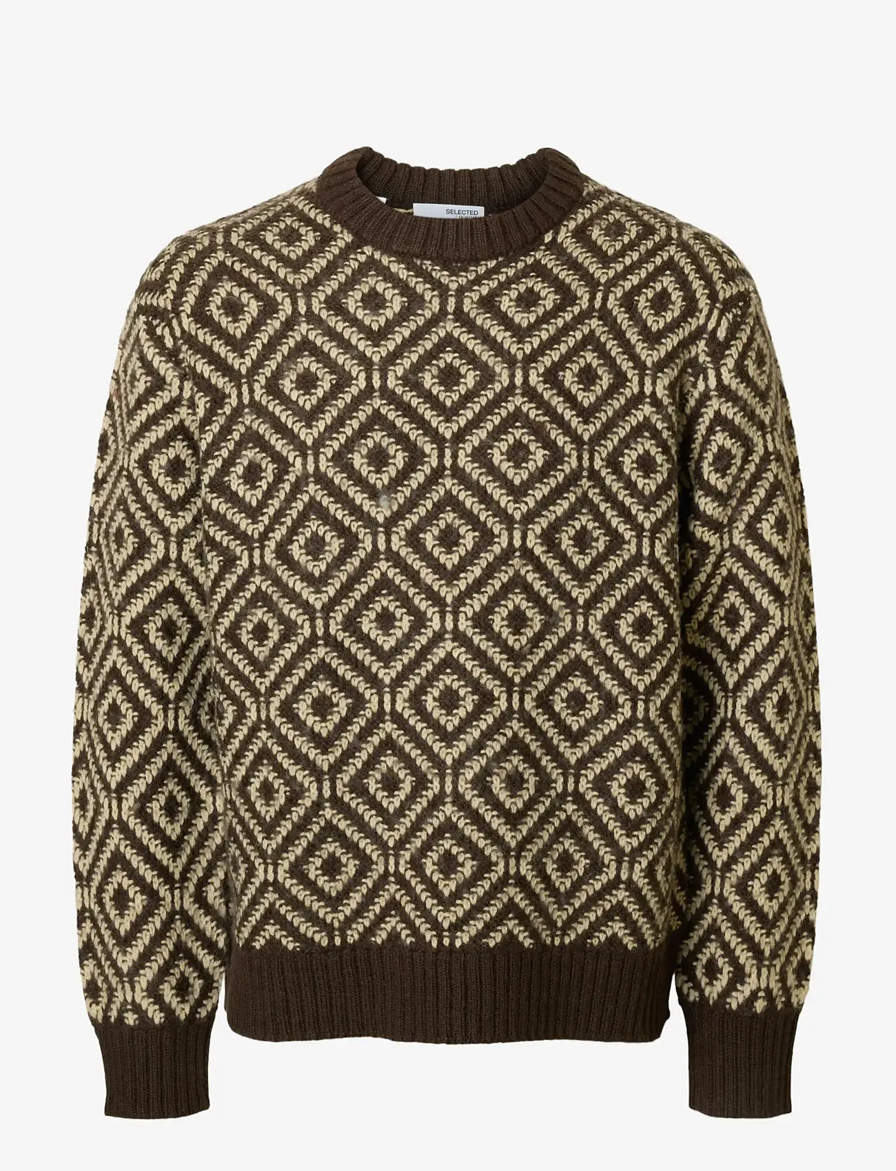 Selected - SLHREMI LS KNIT RELAXED CREW NECK - Ümmarguse kaelusega kudumid - delicioso - 1