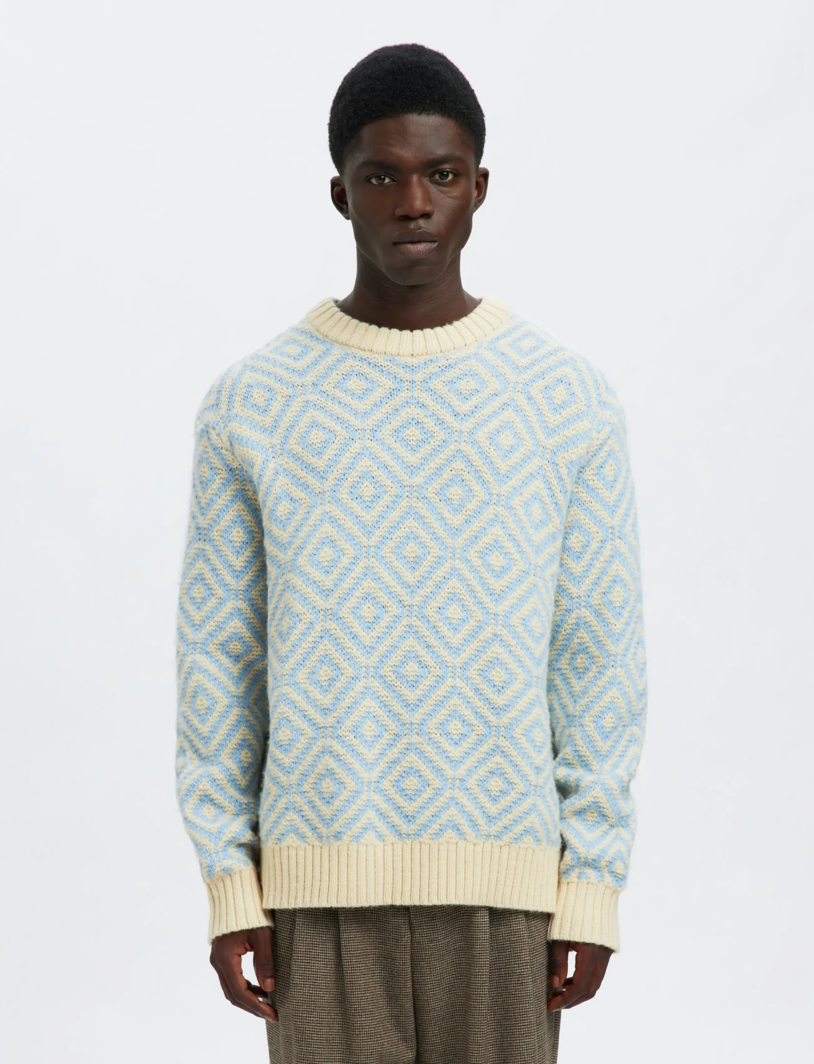 Selected - SLHREMI LS KNIT RELAXED CREW NECK - ronde hals - egret - 0