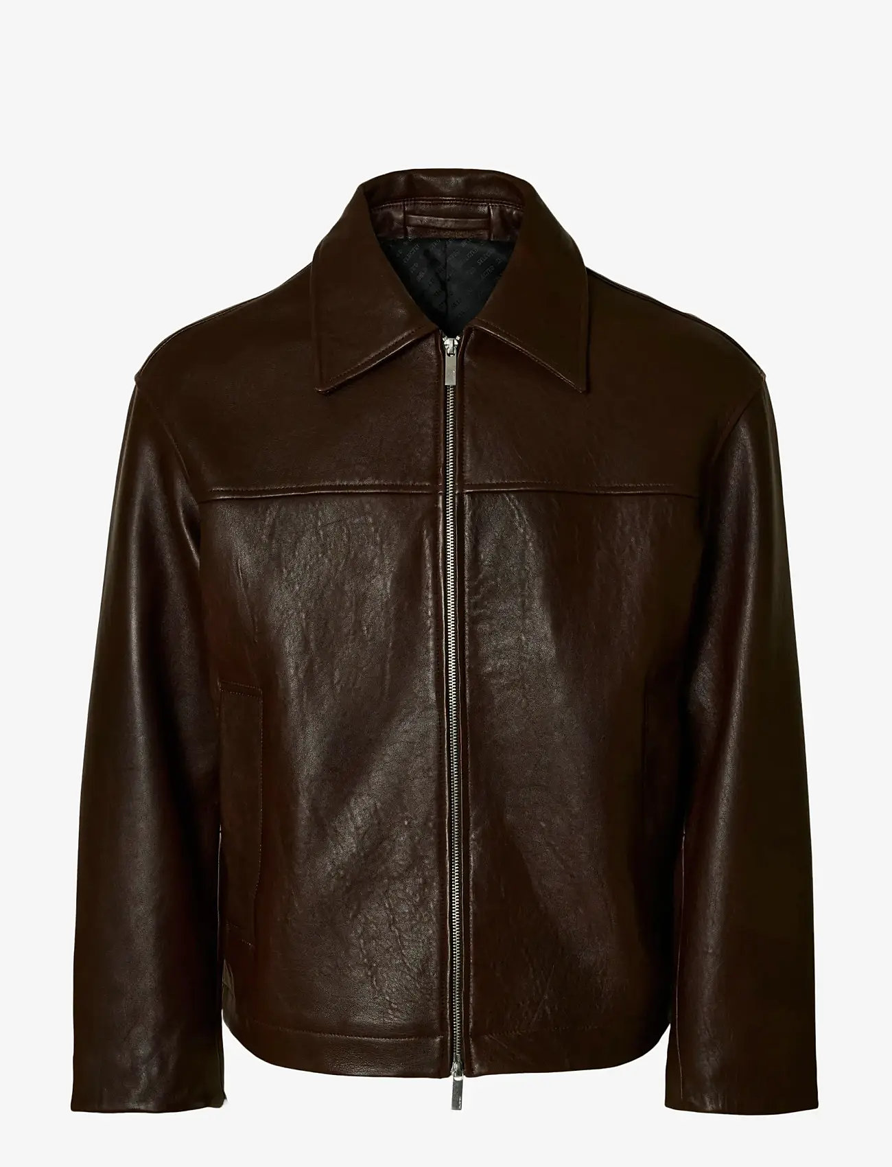Selected - SLHNOAH LEATHER BLOUSON - fall jackets - demitasse - 1