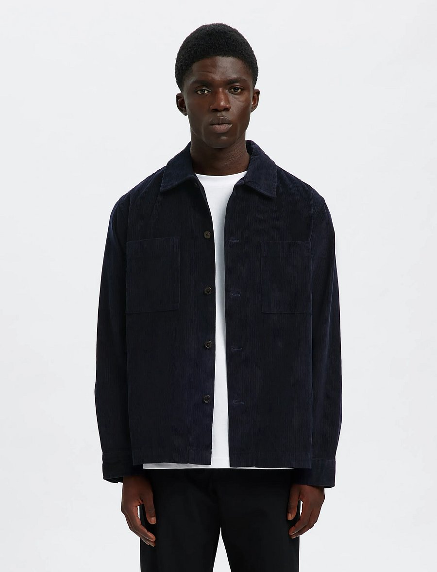 Selected - SLHREGTATE CORD OVERSHIRT - shop by occasion - sky captain - 0