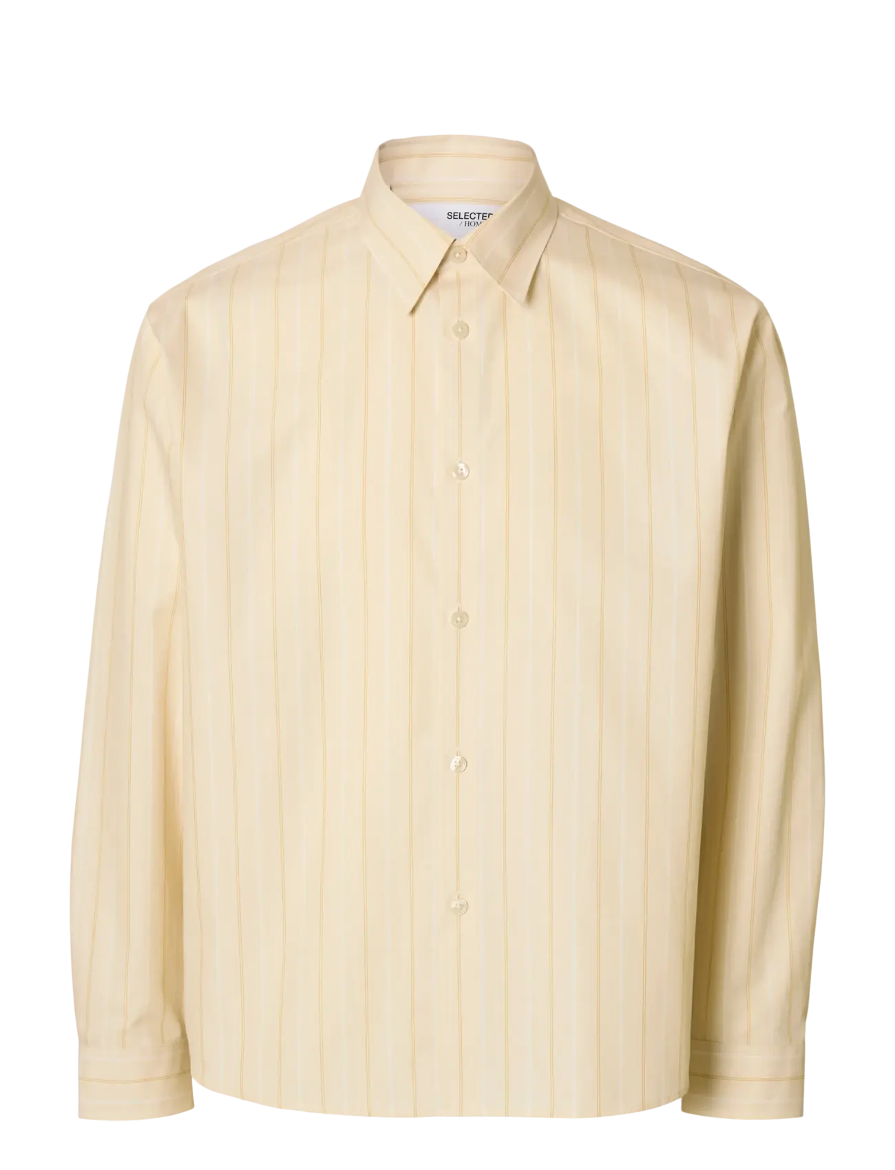 Selected Slhctmben Stripe Ls Shirt, L, Shirts, Gelb - Striped Männerswear