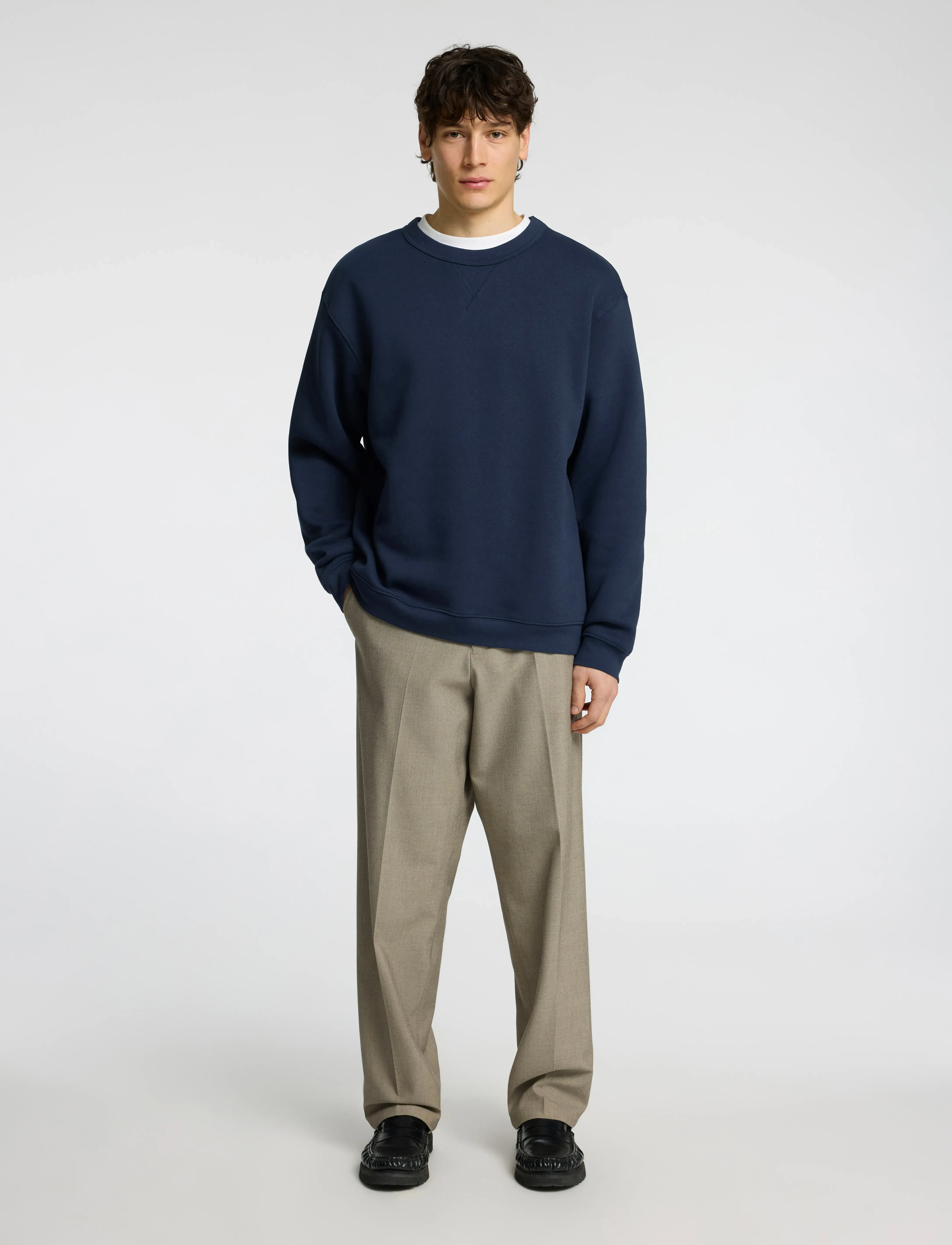 Selected SLHRELAX-SIGURD CREW NECK SWEAT - Kleidung - DARK SAPPHIRE / navy