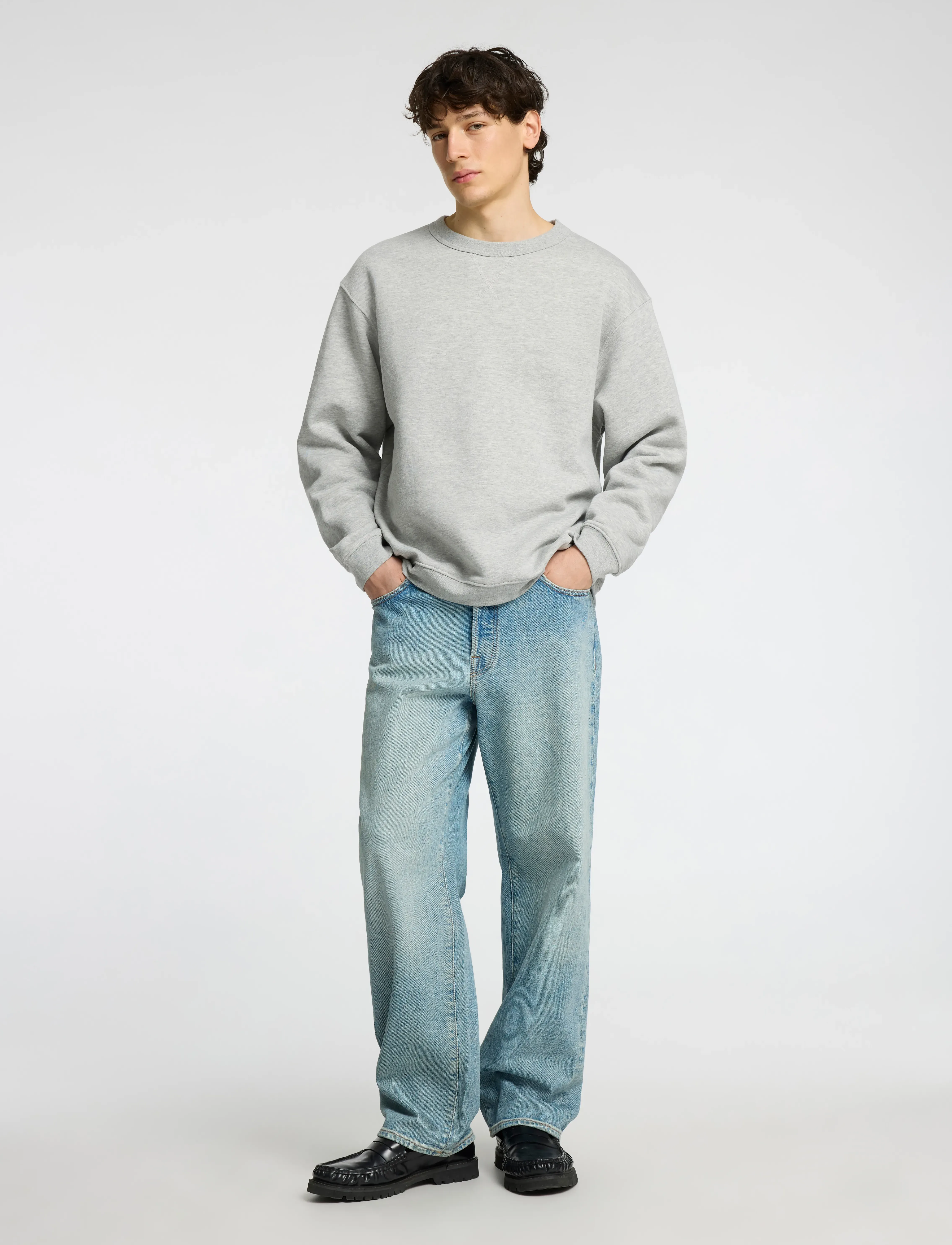 Selected - SLHRELAX-SIGURD CREW NECK SWEAT - shoppa efter tillfälle - light grey melange - 4