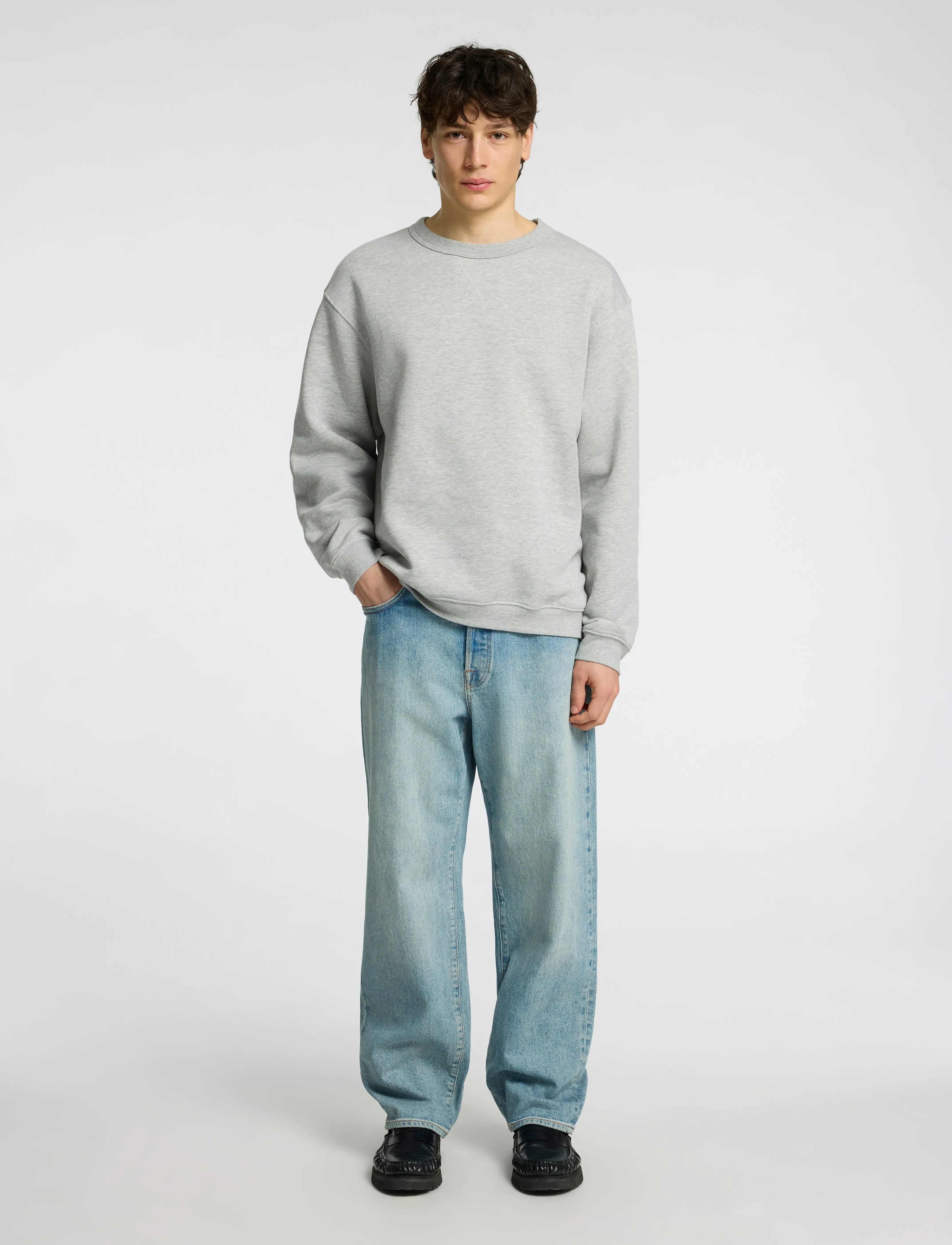 Selected - SLHRELAX-SIGURD CREW NECK SWEAT - shoppa efter tillfälle - light grey melange - 5
