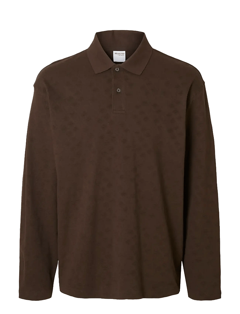 Selected - SLHRELAXPAUL JACQUARD LS POLO - gestrickte polohemden - delicioso - 1