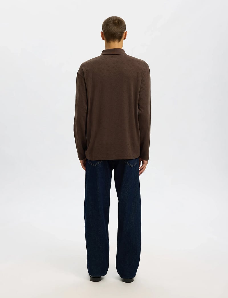 Selected - SLHRELAXPAUL JACQUARD LS POLO - gestrickte polohemden - delicioso - 2