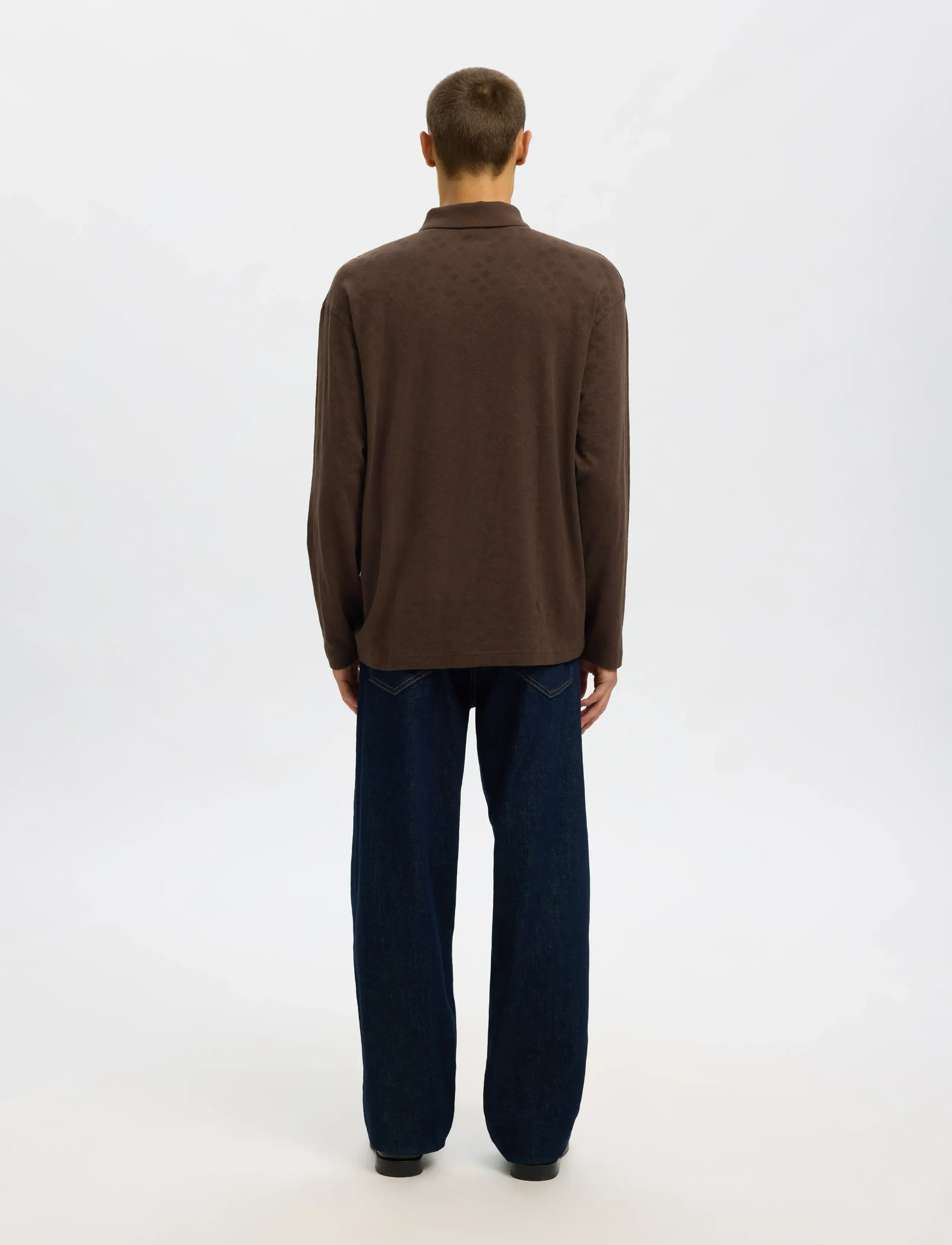 Selected - SLHRELAXPAUL JACQUARD LS POLO - langärmelige gestrickte polohemden - delicioso - 2
