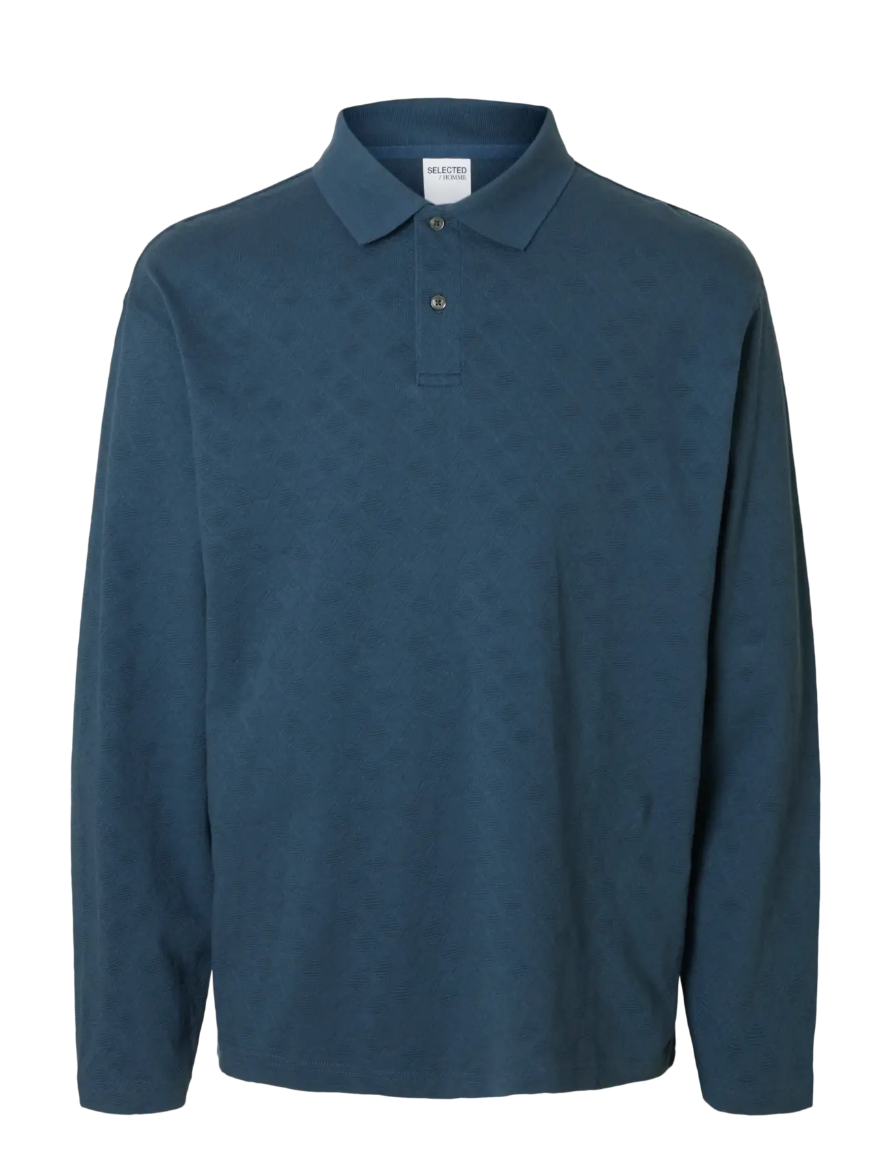 Selected SLHRELAXPAUL JACQUARD LS POLO - Tøj - KEY LARGO / blue