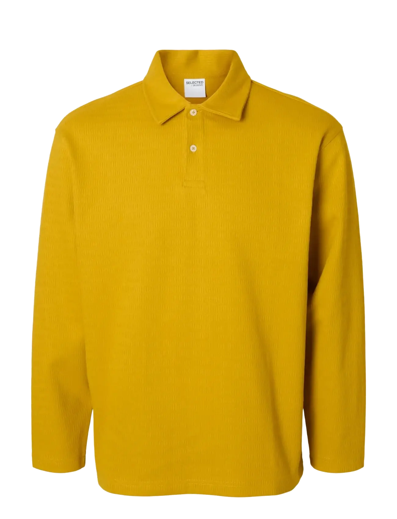 Selected SLHRELAXHENRY LS POLO - Strickmode - GOLD FLAKE / yellow