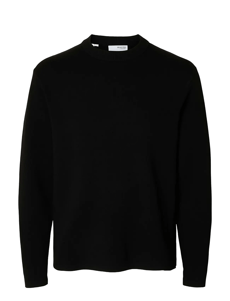 Selected - SLHTELLER FN RELAXED CREW NECK NOOS - rundhals - black - 1