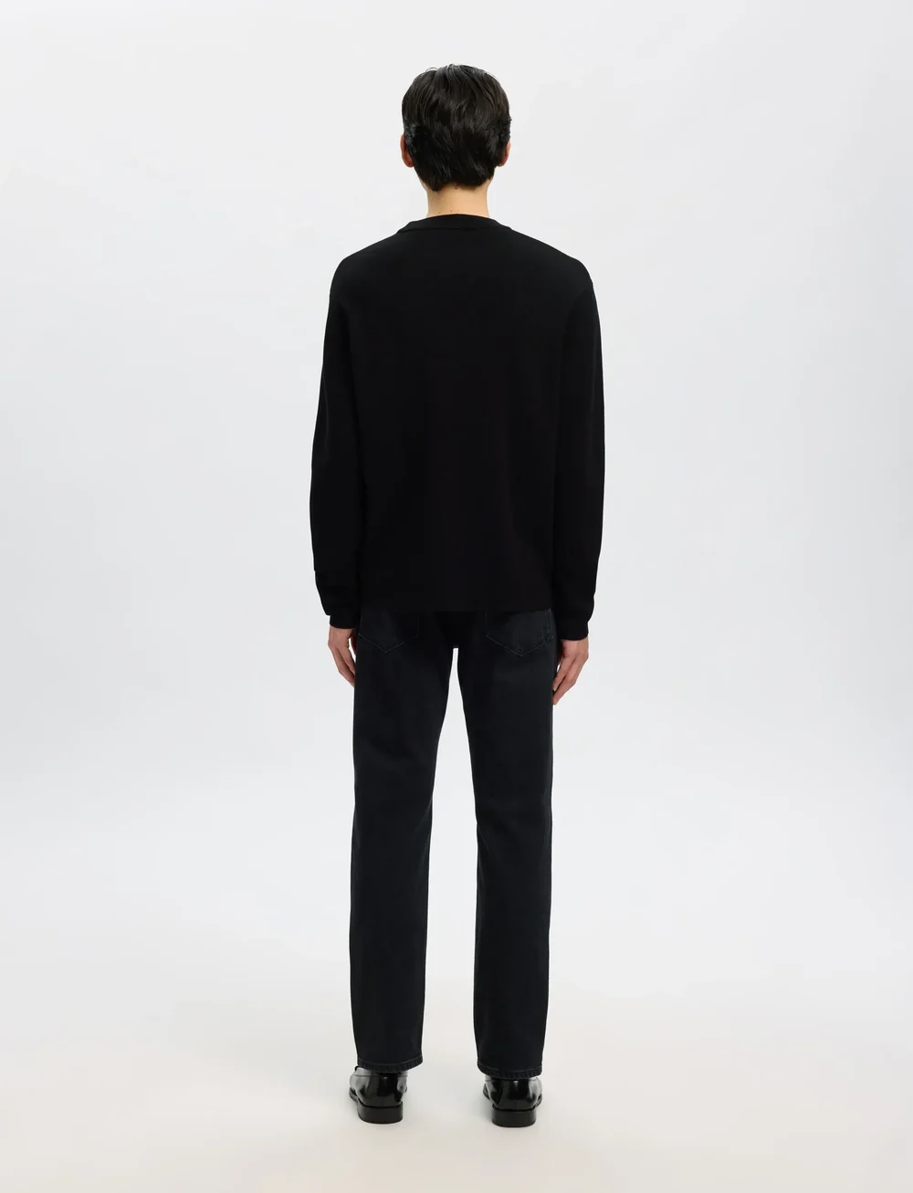 Selected - SLHTELLER FN RELAXED CREW NECK NOOS - rundhalsad - black - 2