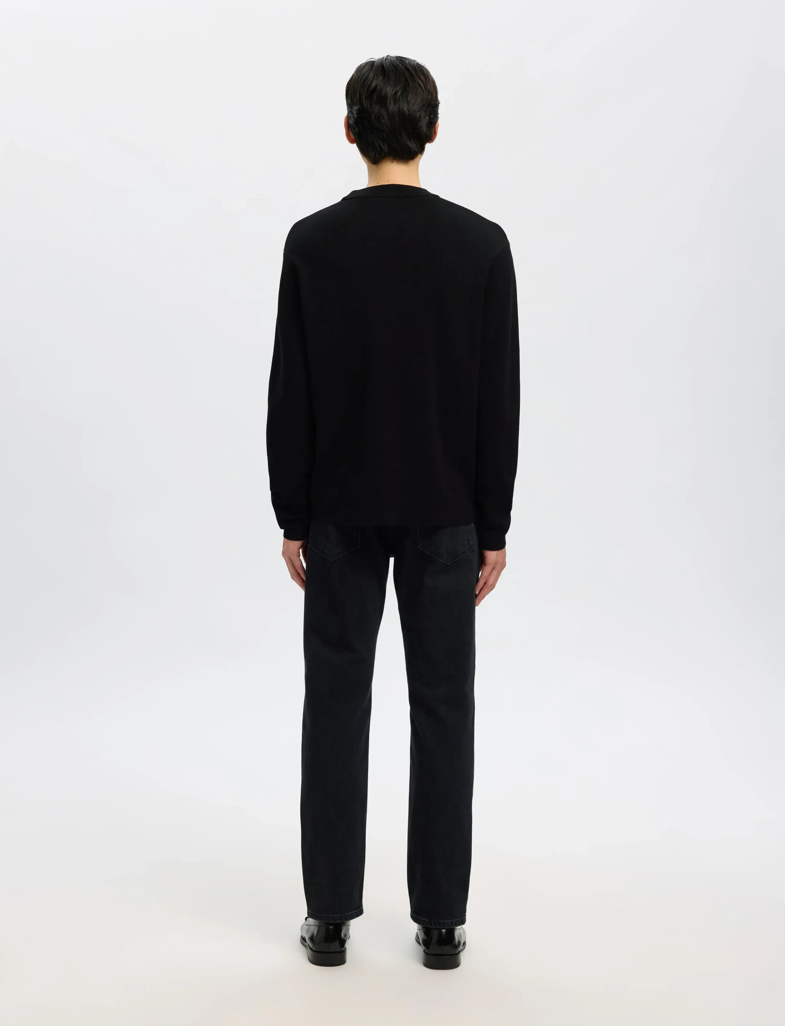 Selected - SLHTELLER FN RELAXED CREW NECK NOOS - rund hals - black - 2