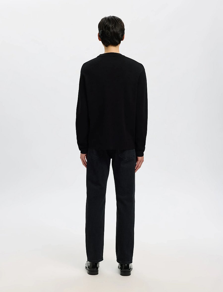 Selected - SLHTELLER FN RELAXED CREW NECK NOOS - rundhals - black - 2