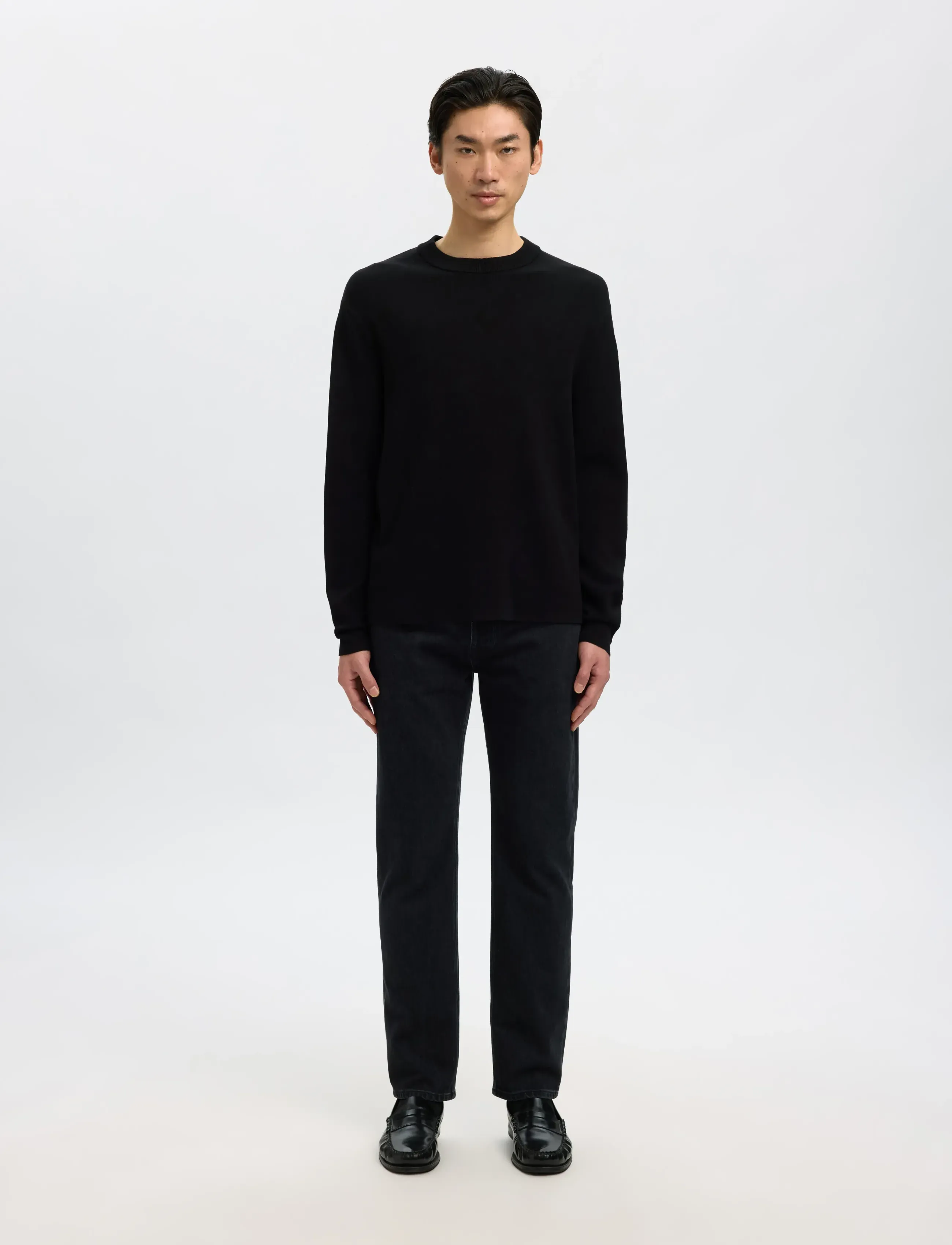 Selected - SLHTELLER FN RELAXED CREW NECK NOOS - rund hals - black - 3