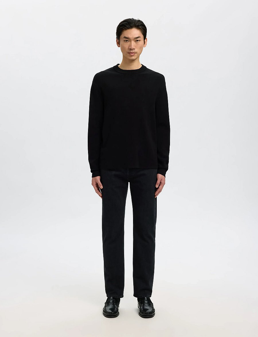 Selected - SLHTELLER FN RELAXED CREW NECK NOOS - rundhals - black - 3