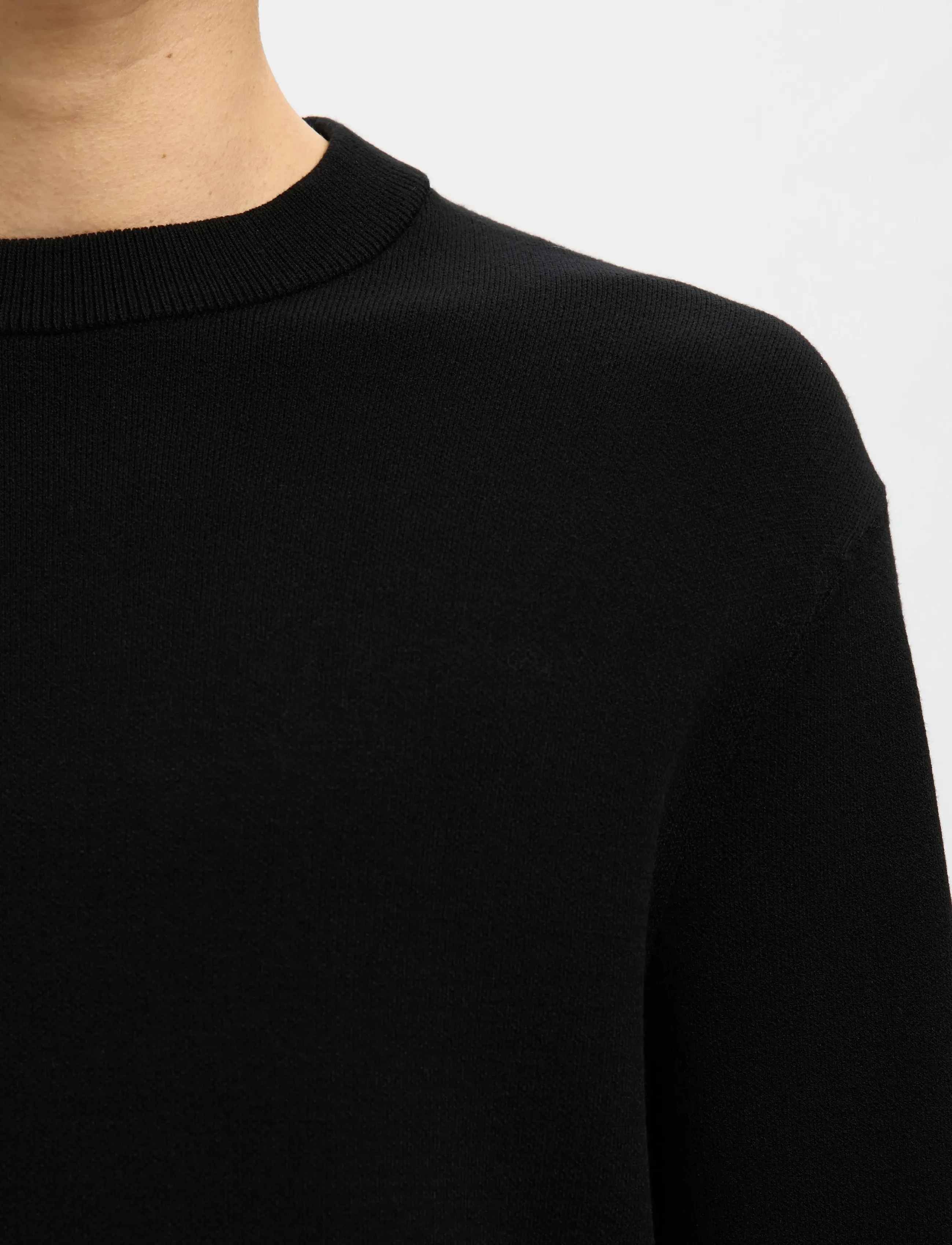Selected - SLHTELLER FN RELAXED CREW NECK NOOS - rund hals - black - 4