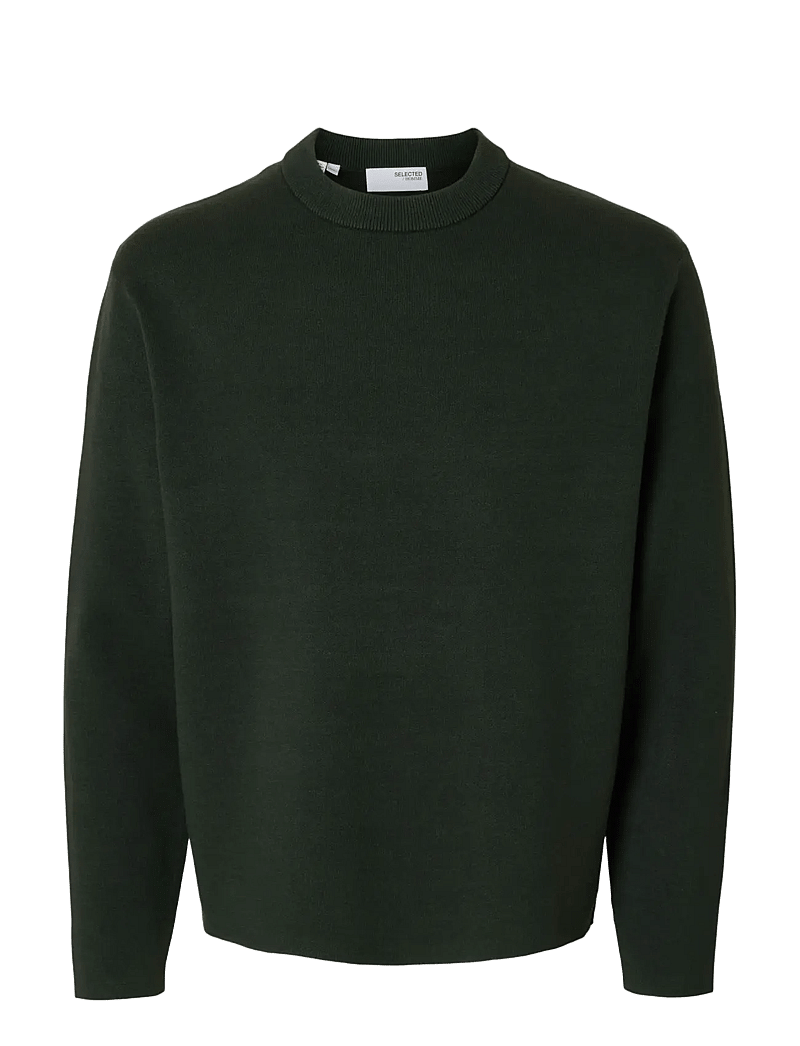 Selected - SLHTELLER FN RELAXED CREW NECK NOOS - pulls col rond - deep forest - 1
