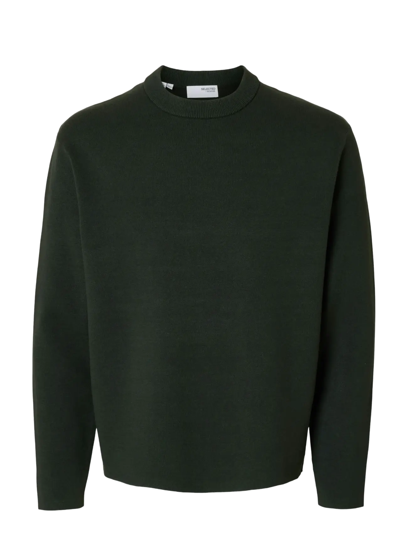 Selected SLHTELLER FN RELAXED CREW NECK NOOS - Tøj - DEEP FOREST / khaki/green