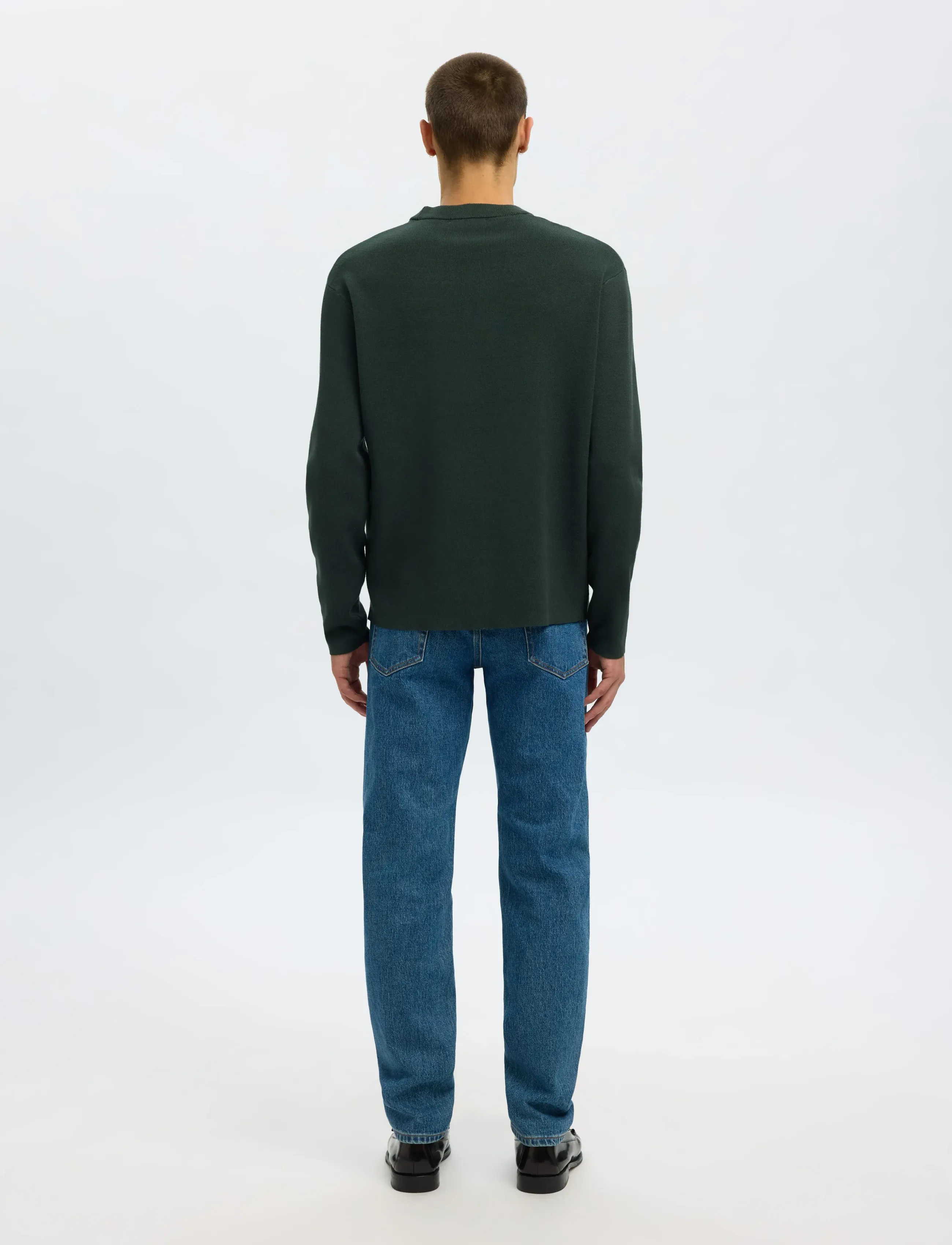 Selected - SLHTELLER FN RELAXED CREW NECK NOOS - rundhals - deep forest - 2