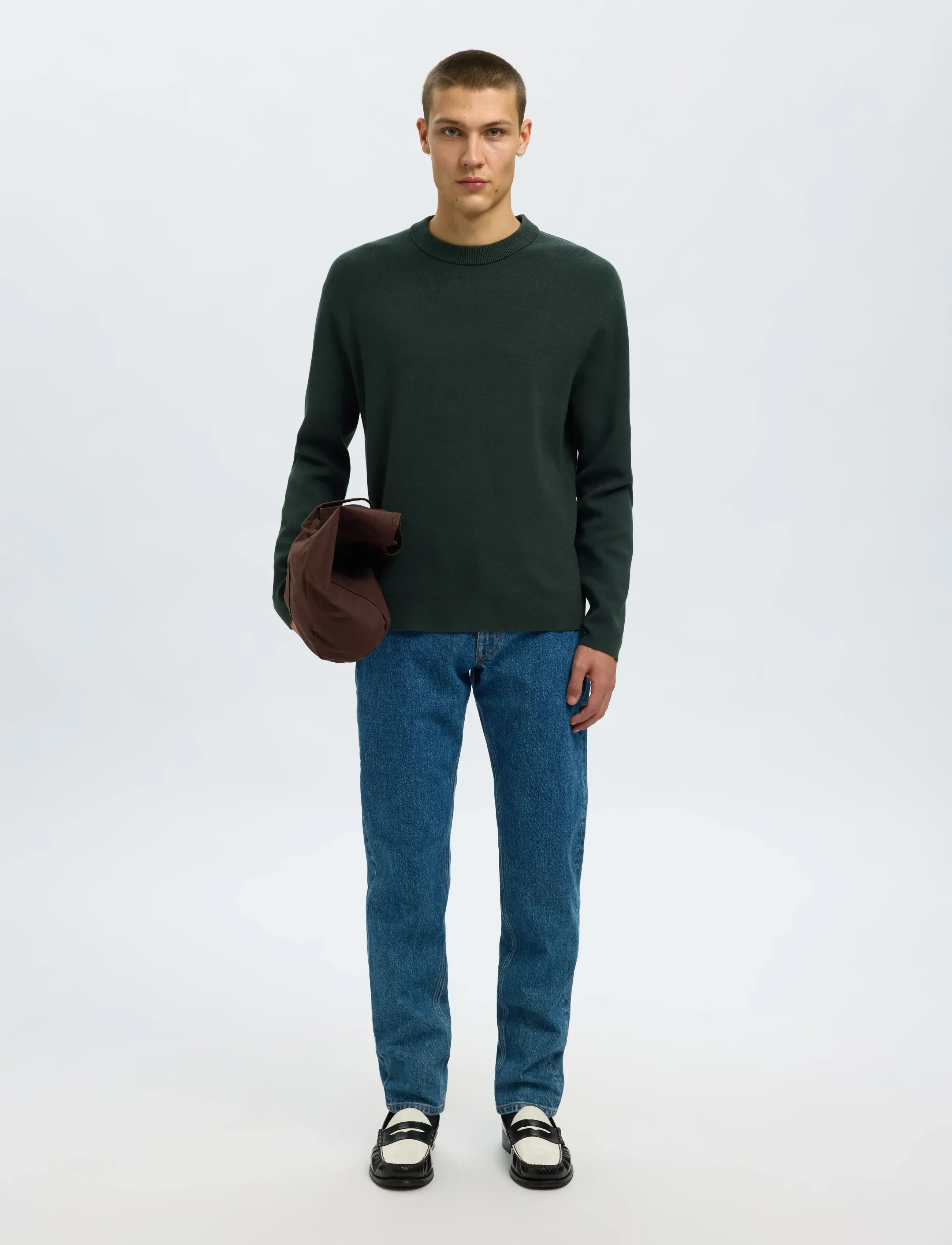 Selected - SLHTELLER FN RELAXED CREW NECK NOOS - rundhals - deep forest - 4
