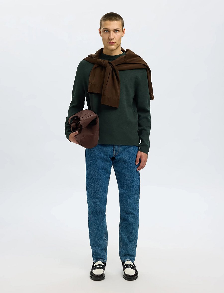 Selected - SLHTELLER FN RELAXED CREW NECK NOOS - rundhals - deep forest - 5