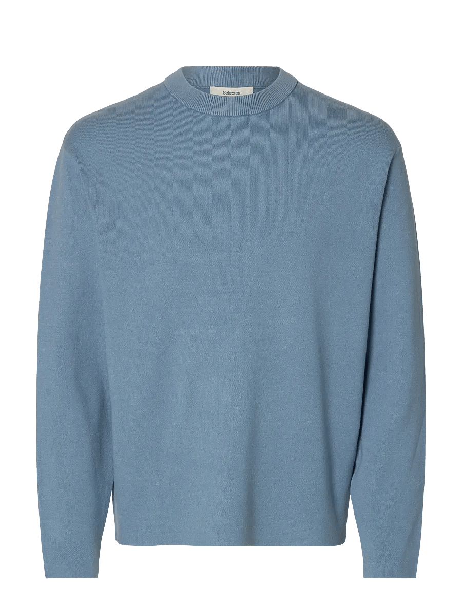 Selected - SLHTELLER FN RELAXED CREW NECK NOOS - rundhals - dusty blue - 1