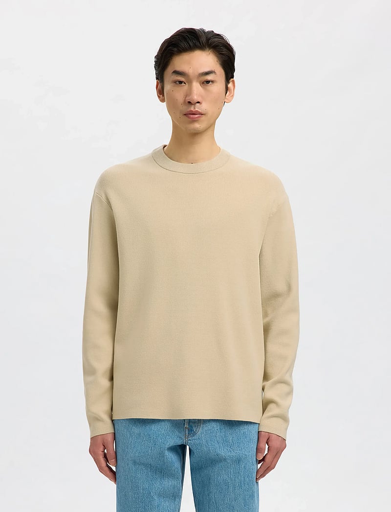 Selected - SLMTELLER FN CREW NECK NOOS - rundhalsad - oatmeal - 0