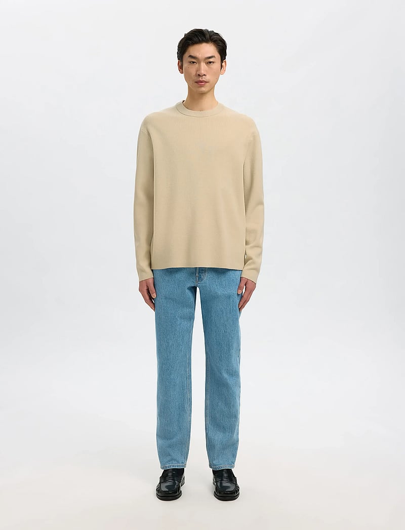 Selected - SLMTELLER FN CREW NECK NOOS - rundhalsad - oatmeal - 4