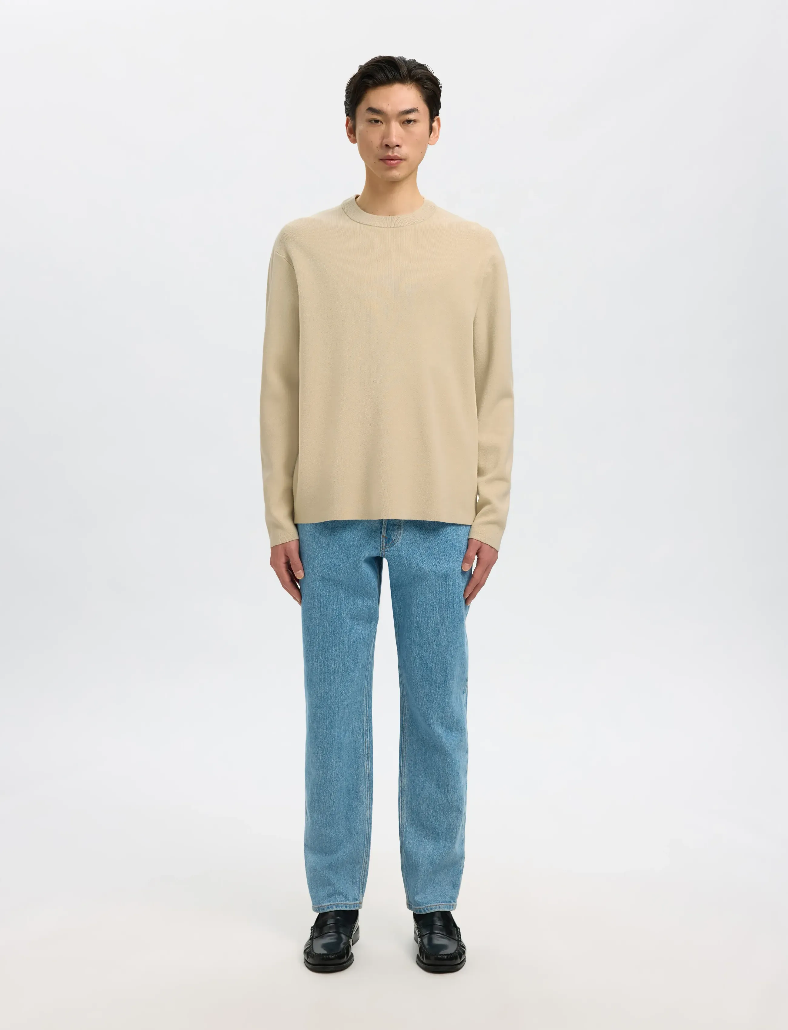 Selected - SLHTELLER FN RELAXED CREW NECK NOOS - rund hals - oatmeal - 4