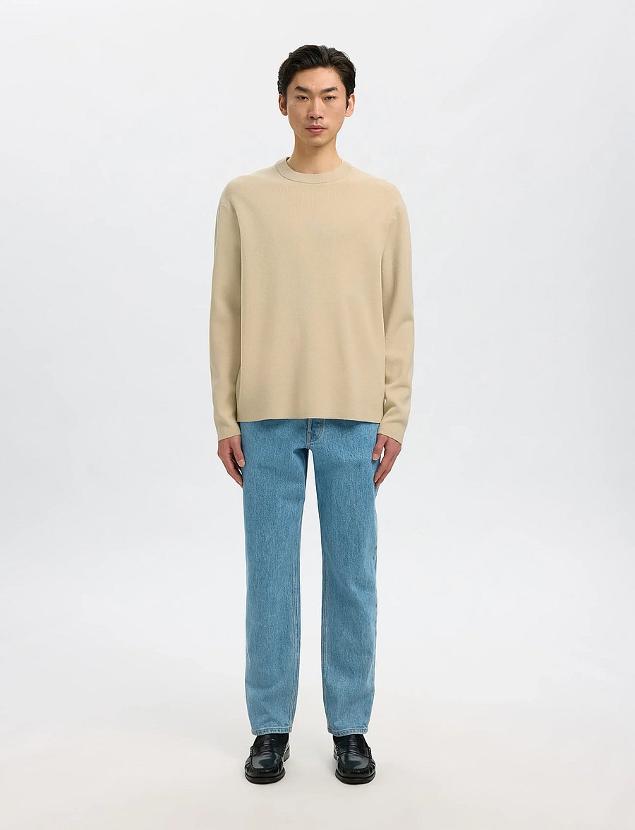 Selected - SLHTELLER FN RELAXED CREW NECK NOOS - rundhals - oatmeal - 4
