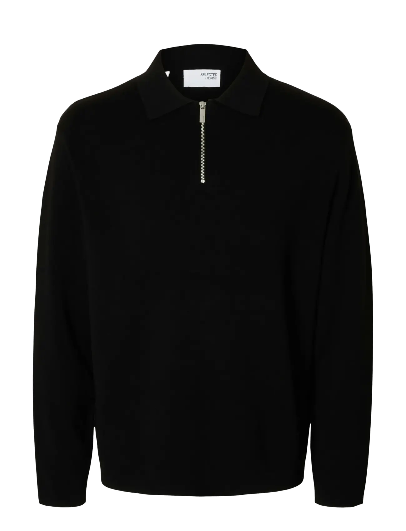 SELECTED Slhteller Fn Half Zip Polo Noos Schwarz - S - Herren