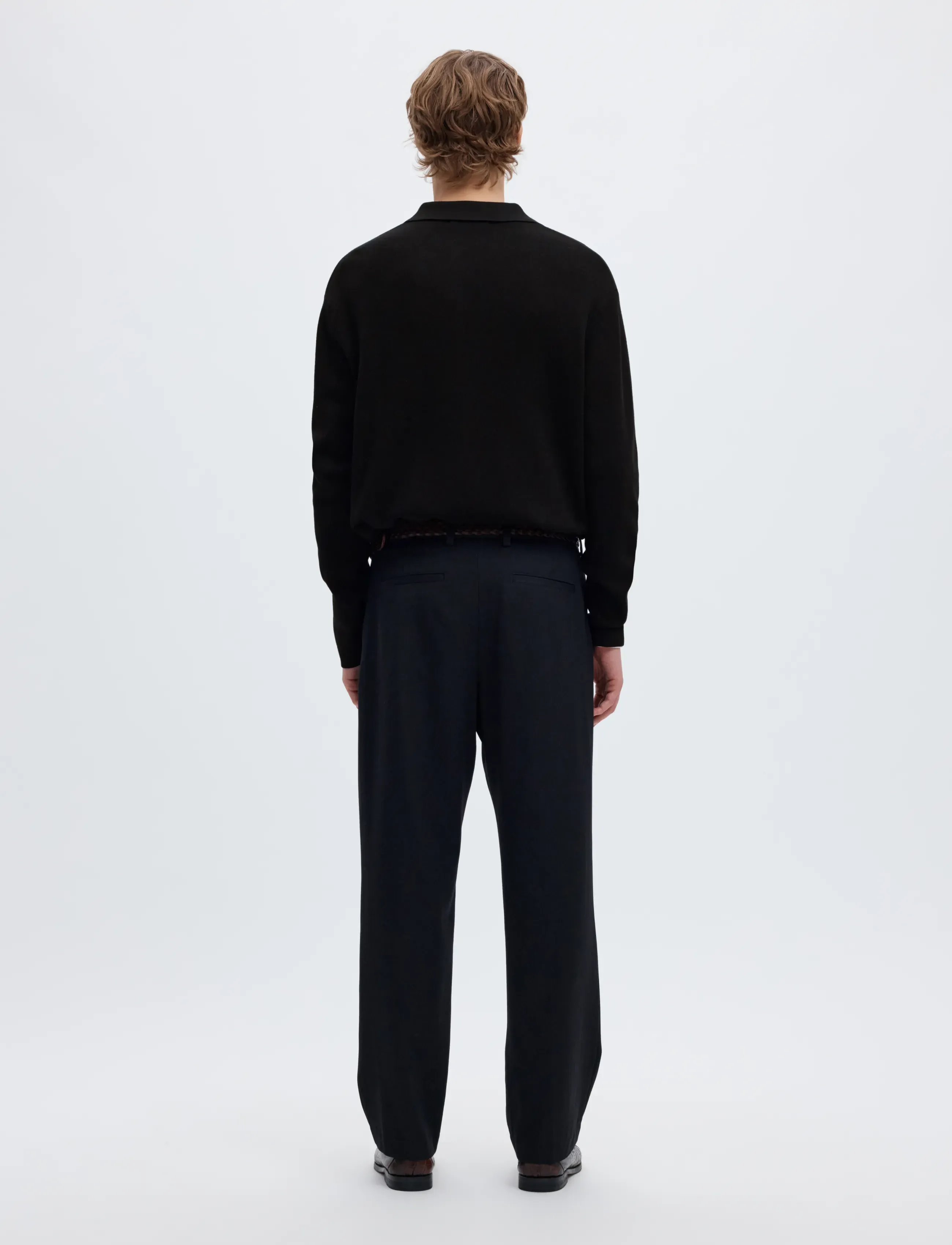 Selected - SLMTELLER FN HALF ZIP POLO NOOS - pikkade varrukatega kootud polod - black - 2
