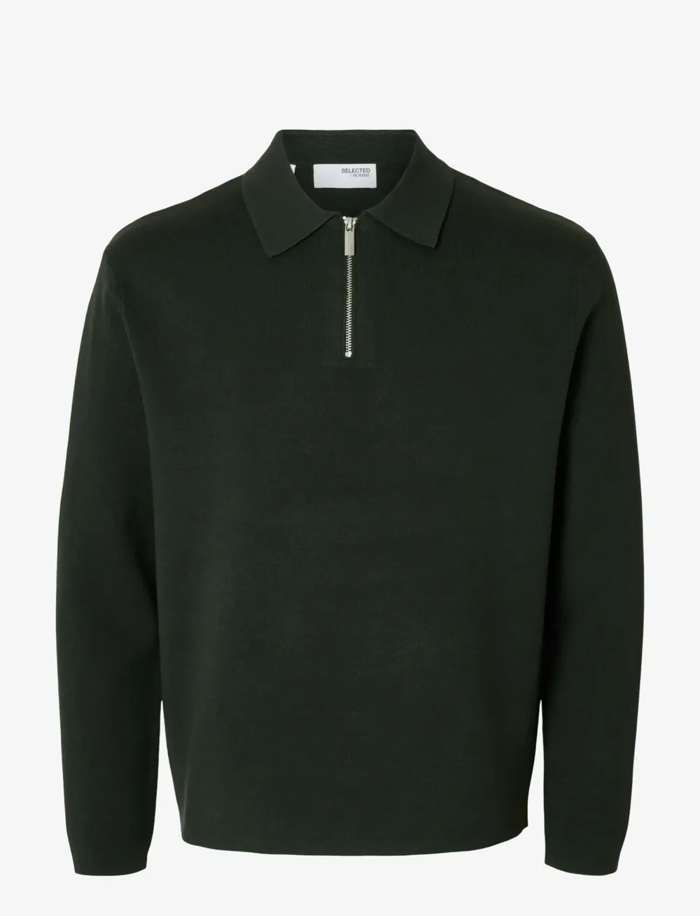 Selected - SLHTELLER FN RELAXED HALF ZIP POLO NOOS - kootud polosärgid - deep forest - 1