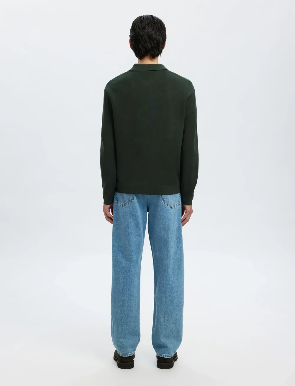 Selected - SLHTELLER FN RELAXED HALF ZIP POLO NOOS - kootud polosärgid - deep forest - 2