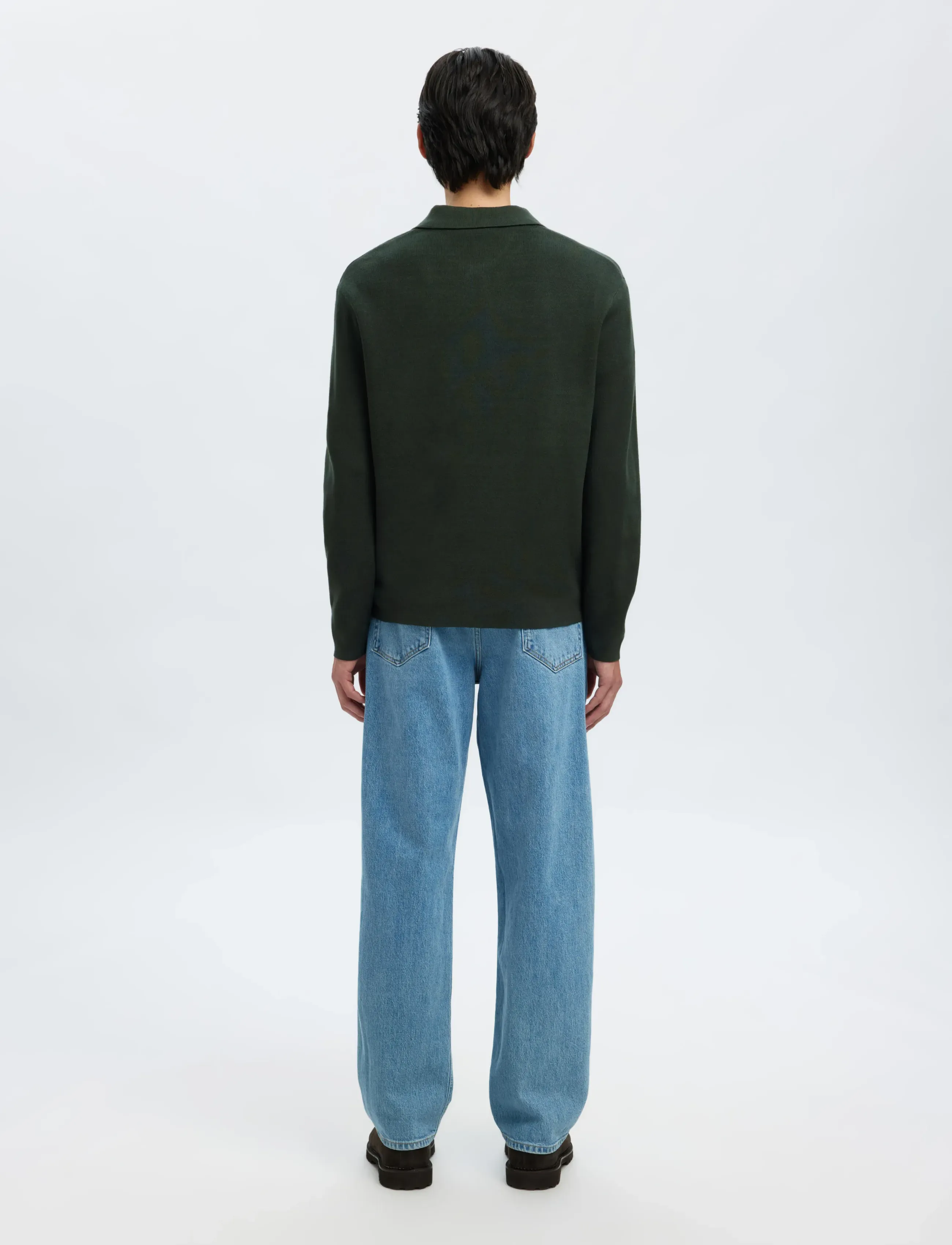 Selected - SLHTELLER FN RELAXED HALF ZIP POLO NOOS - langärmelige gestrickte polohemden - deep forest - 2