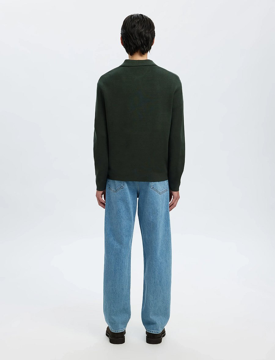 Selected - SLMTELLER FN HALF ZIP POLO NOOS - long-sleeved knitted polos - deep forest - 2
