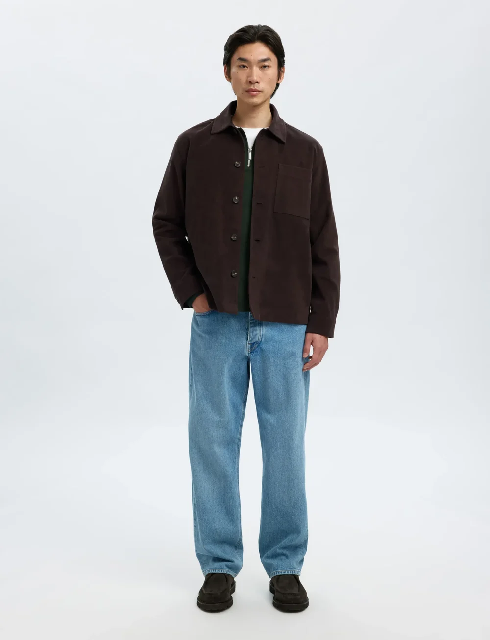 Selected - SLHTELLER FN RELAXED HALF ZIP POLO NOOS - kootud polosärgid - deep forest - 4
