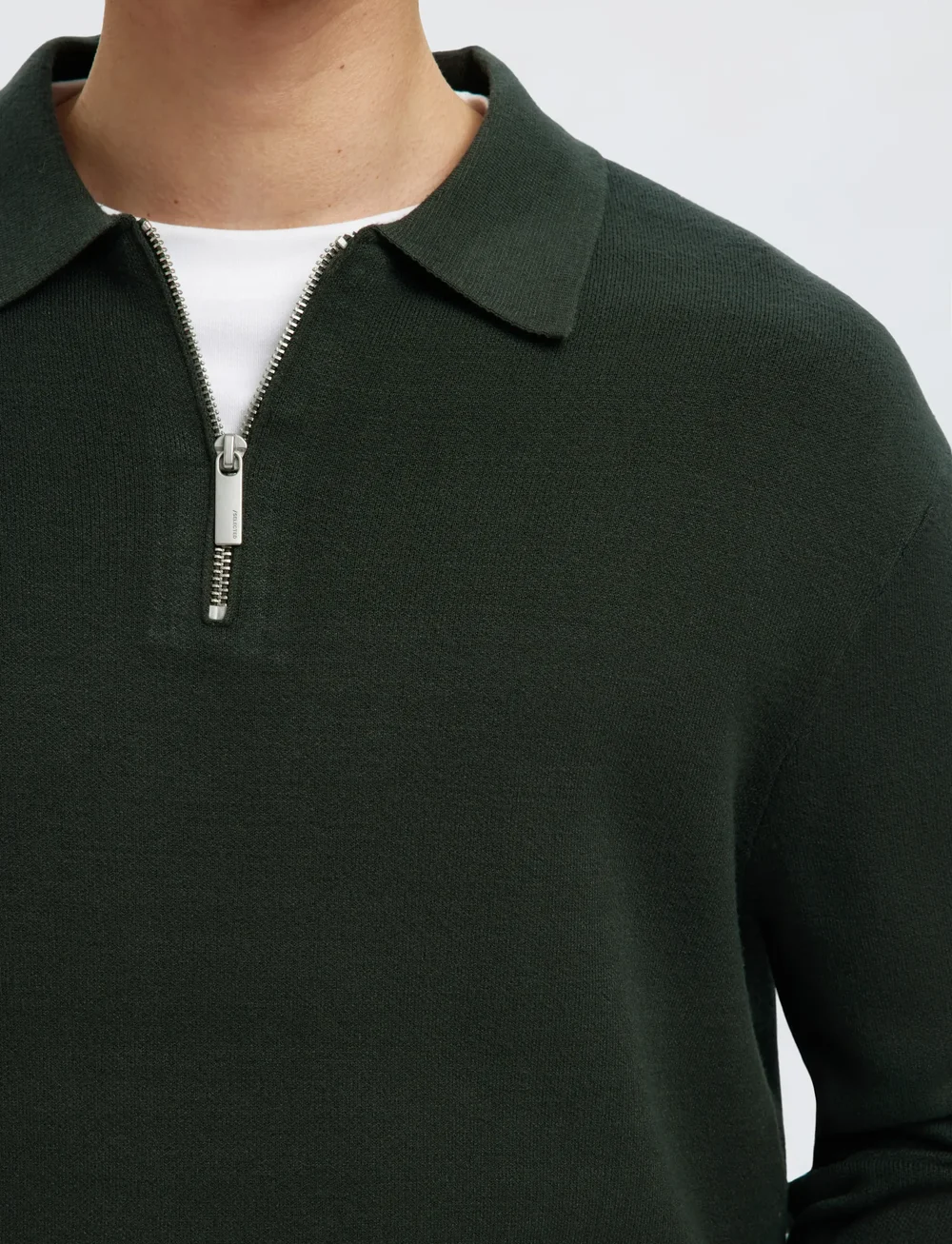 Selected - SLHTELLER FN RELAXED HALF ZIP POLO NOOS - kootud polosärgid - deep forest - 5