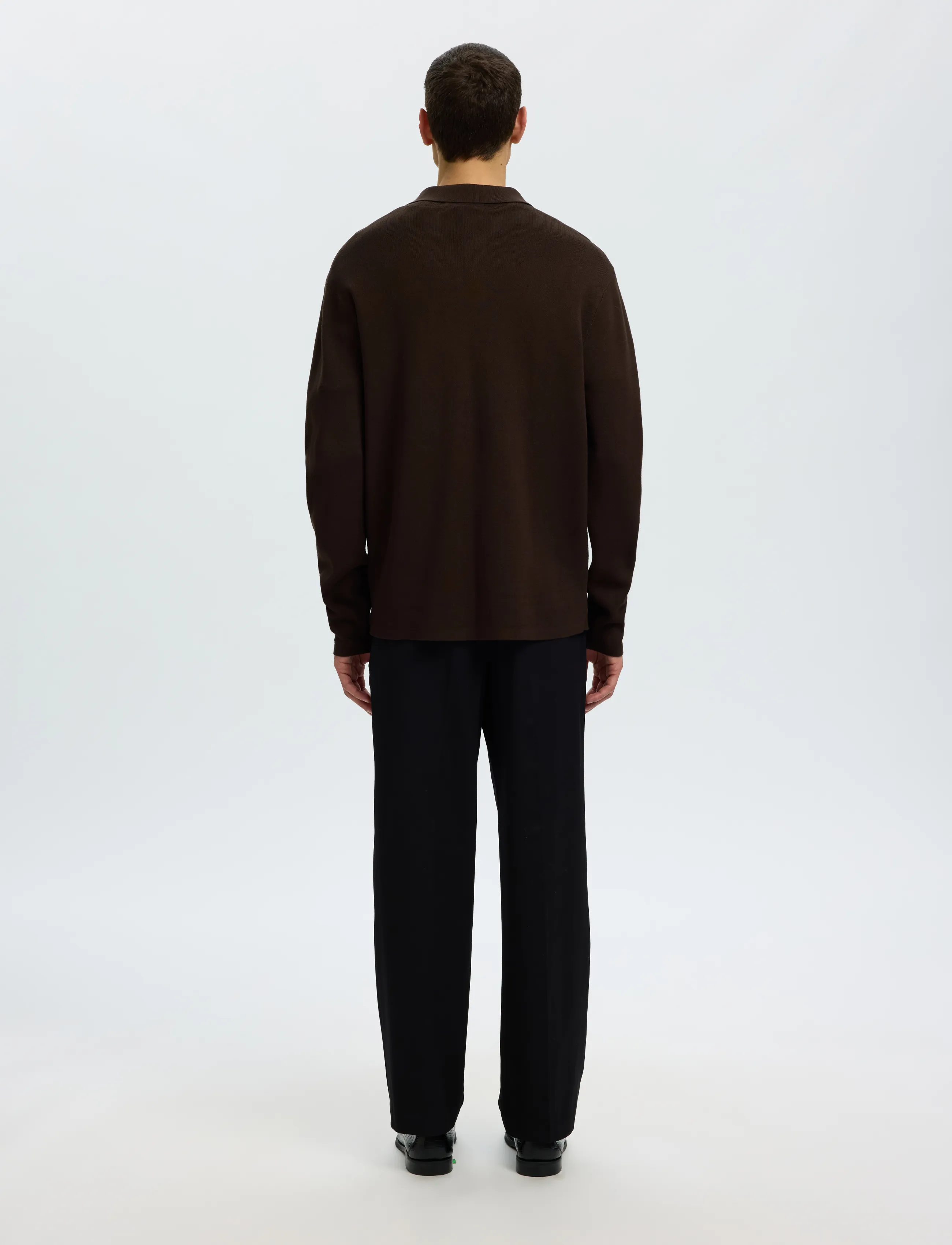 Selected - SLMTELLER FN HALF ZIP POLO NOOS - långärmade stickade pikétröjor - delicioso - 2