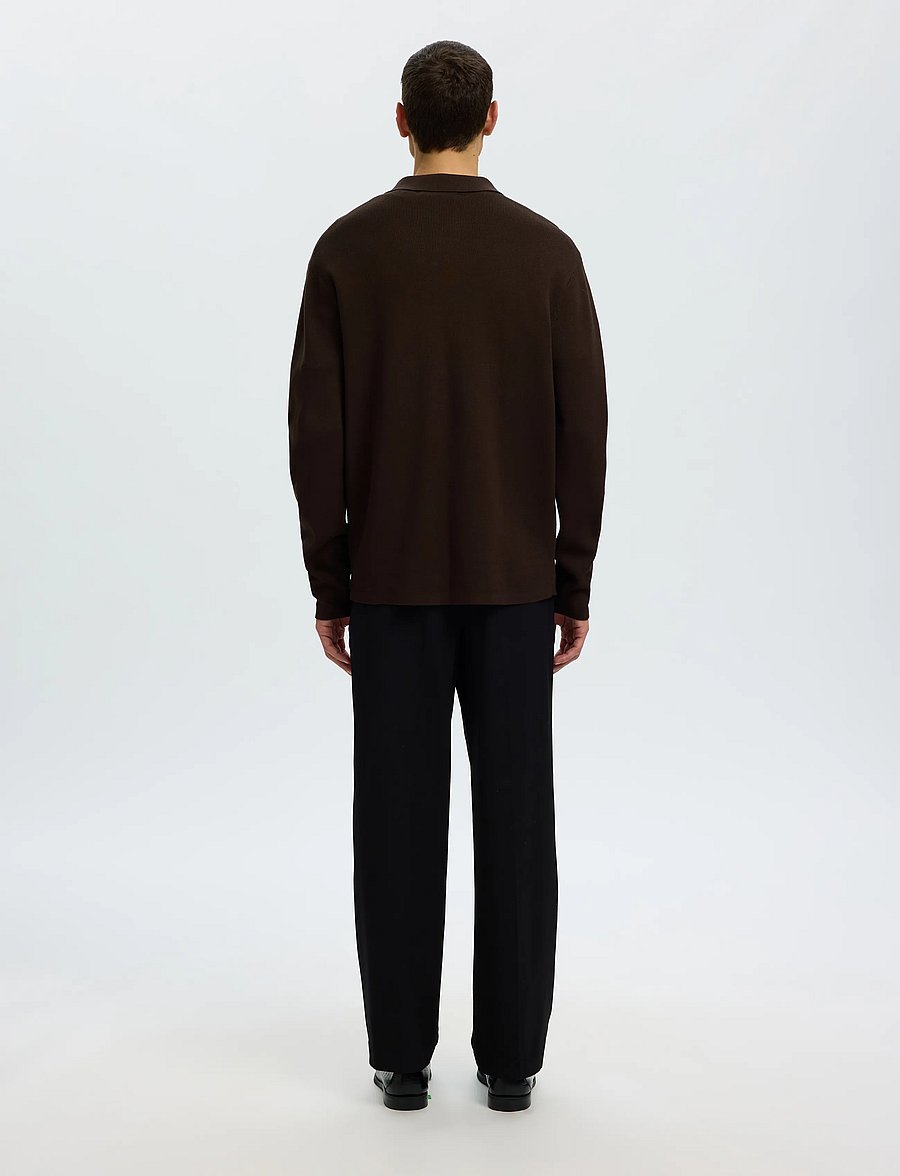 Selected - SLMTELLER FN HALF ZIP POLO NOOS - langärmelige strick-polohemden - delicioso - 2