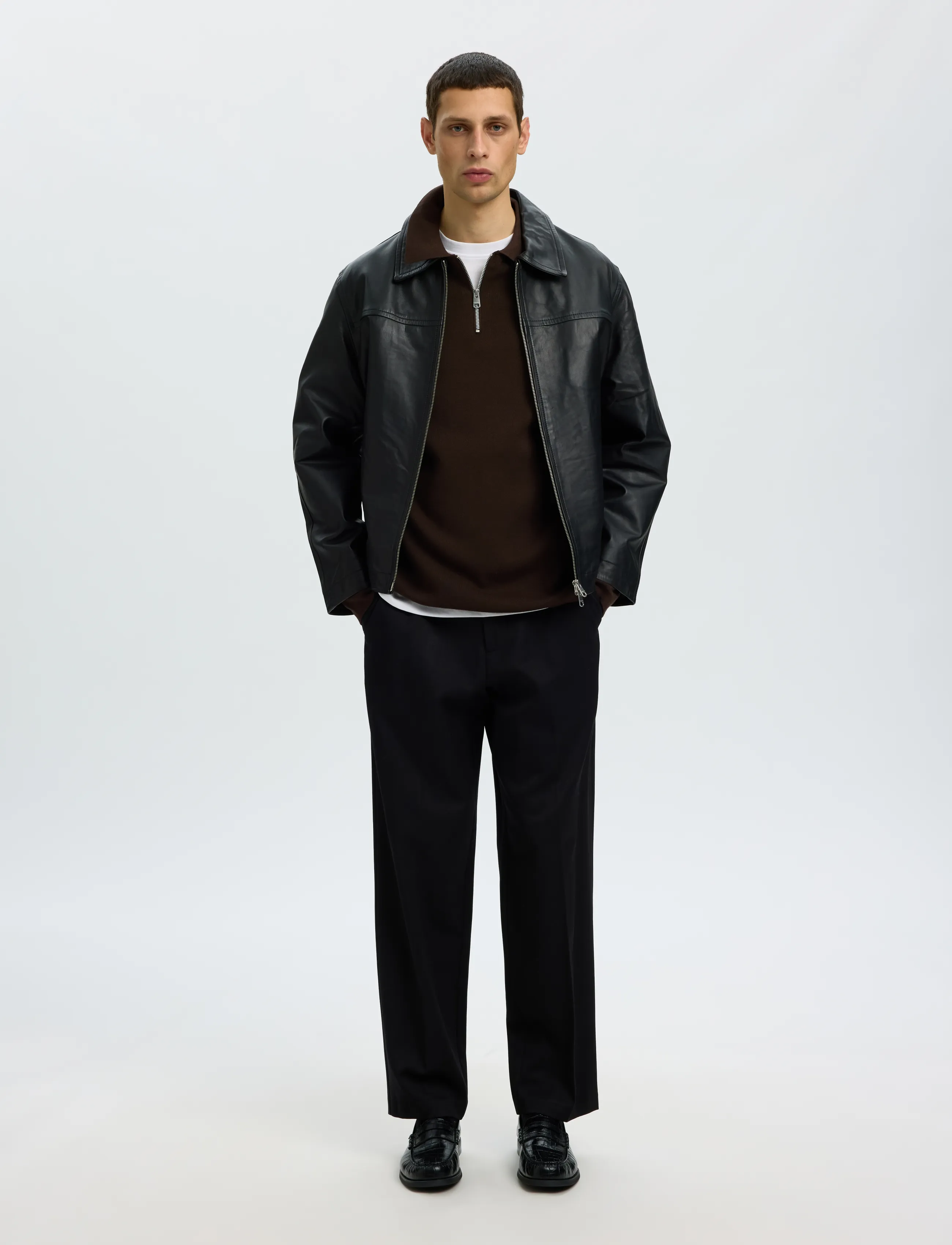 Selected - SLMTELLER FN HALF ZIP POLO NOOS - långärmade stickade pikétröjor - delicioso - 5