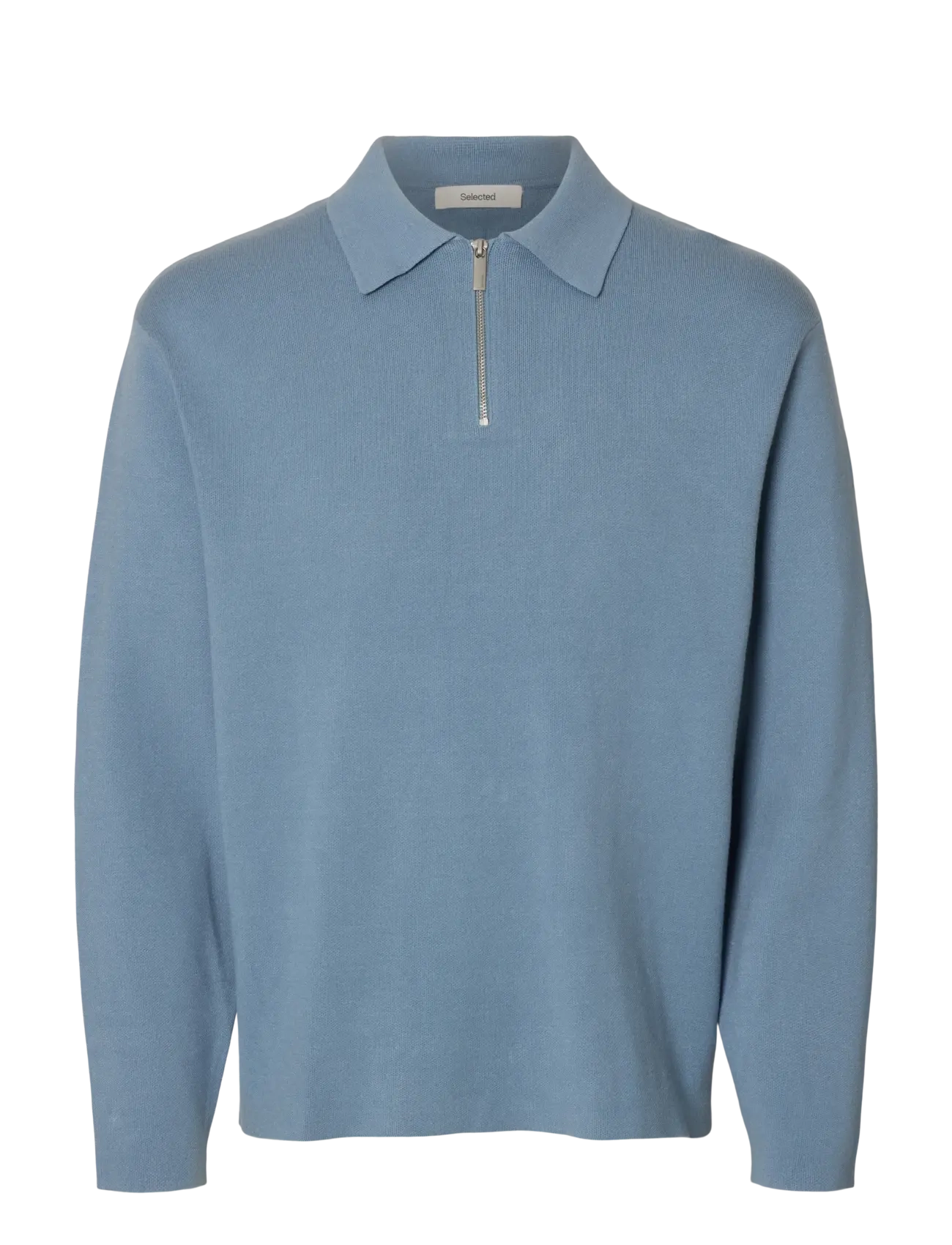 Selected SLHTELLER FN RELAXED HALF ZIP POLO NOOS - Tänavastiil - DUSTY BLUE / blue