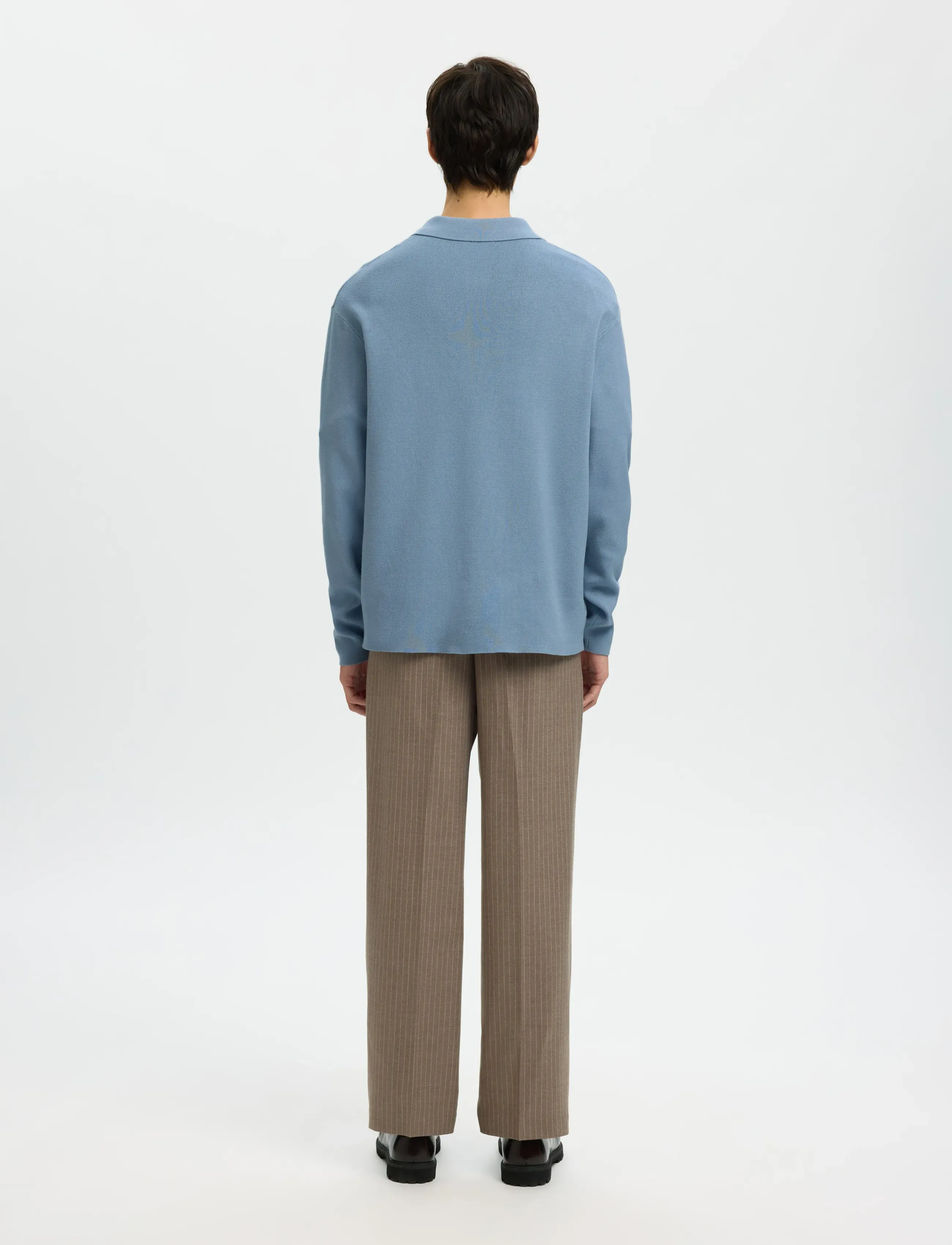 Selected - SLMTELLER FN HALF ZIP POLO NOOS - poloer i strik med lange ærmer - dusty blue - 2