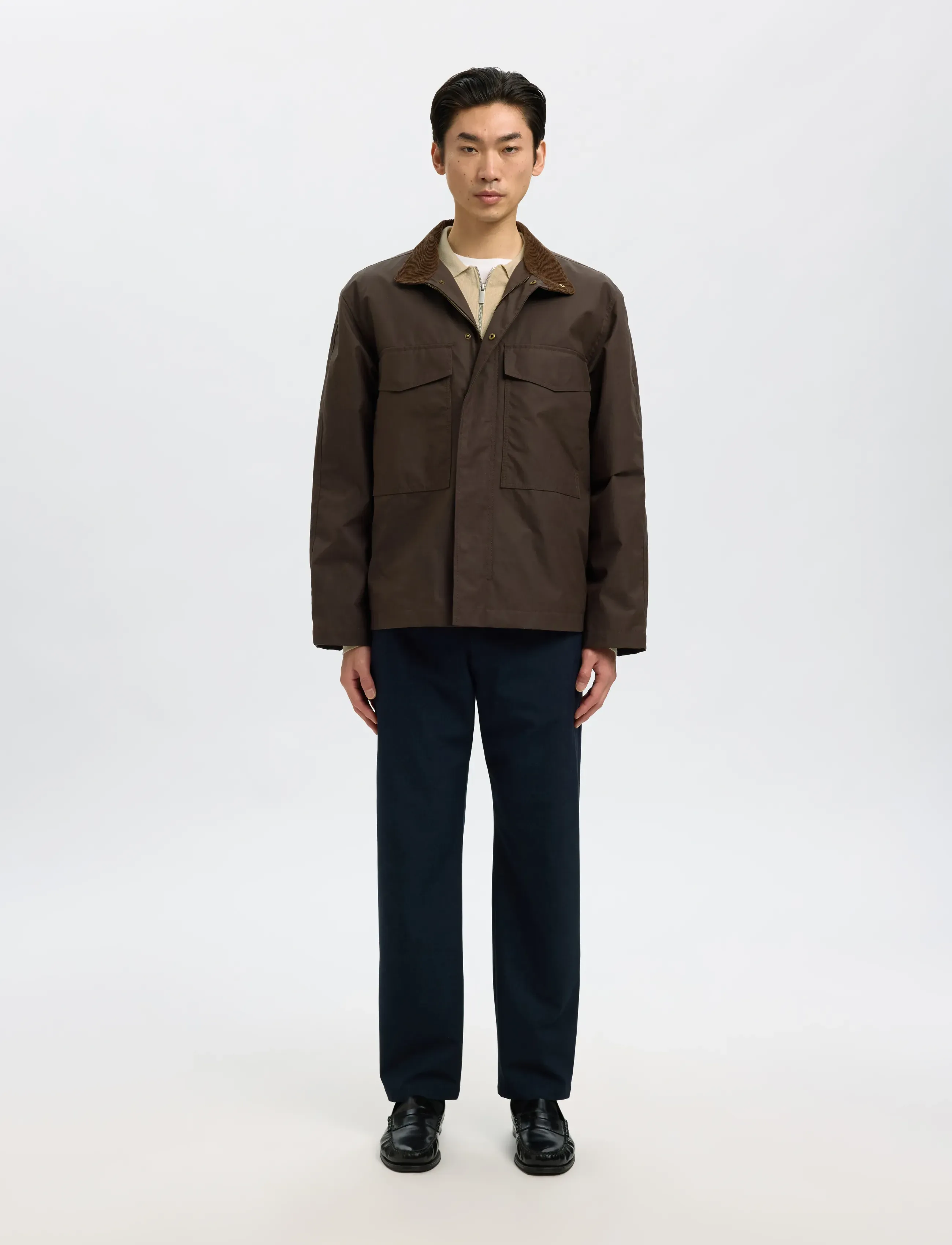 Selected - SLMTELLER FN HALF ZIP POLO NOOS - poloer i strik med lange ærmer - oatmeal - 5
